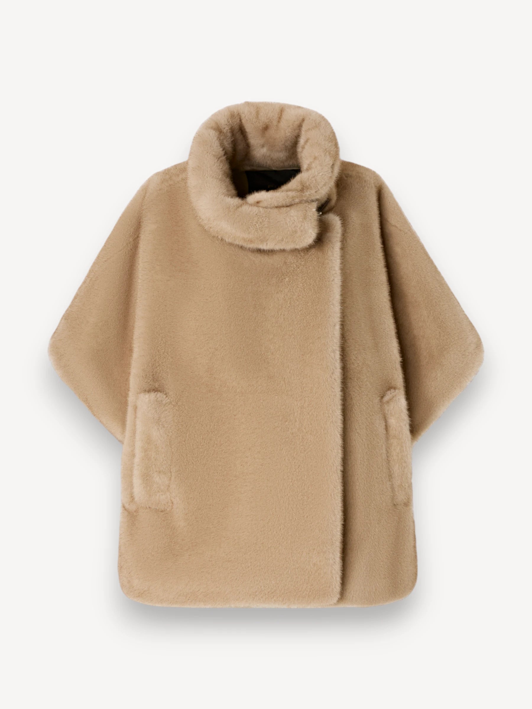 Faux Fur Cape - Beige