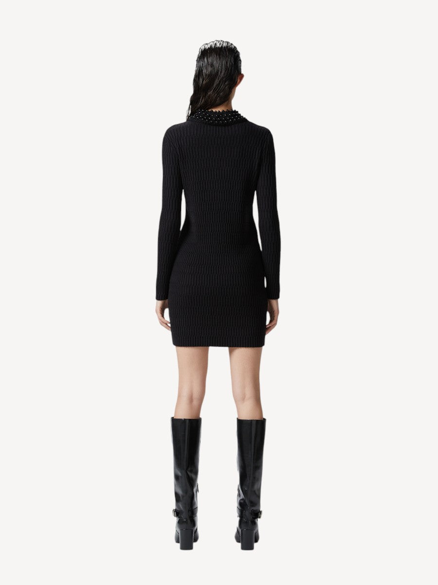 Knitted Min Dress - Black