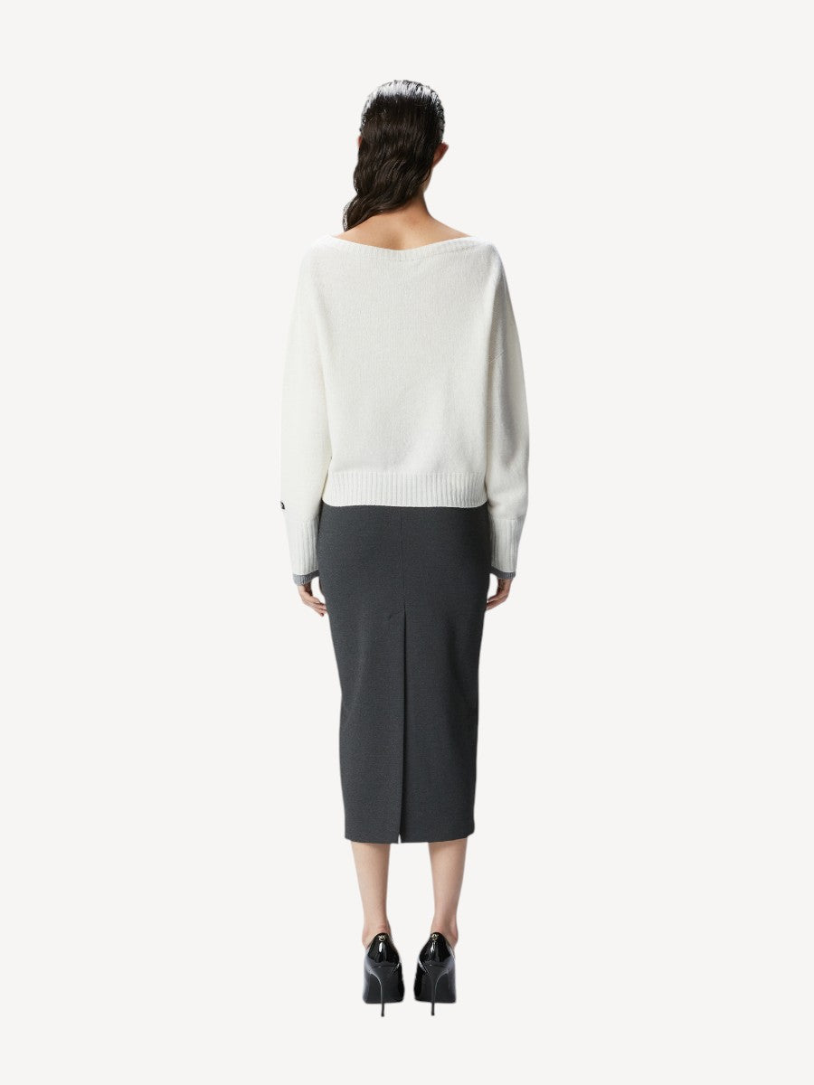 Wool Cashmere Sweater - White