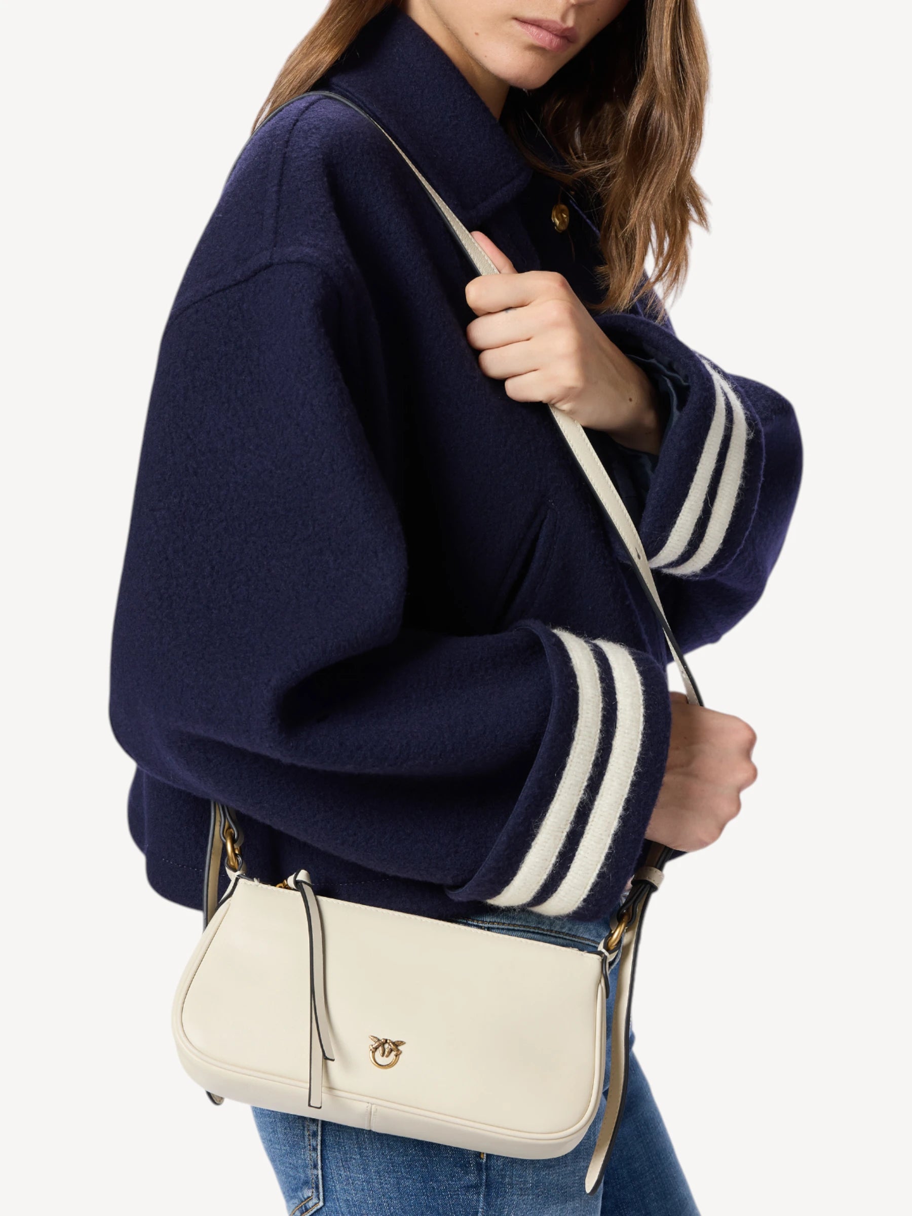 Half Moon Baguette Mini Bag - Wit