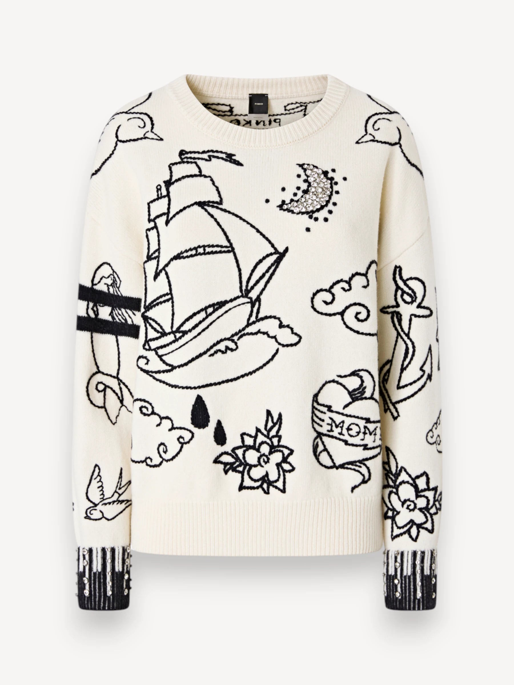 Patterned Sweater - Wit