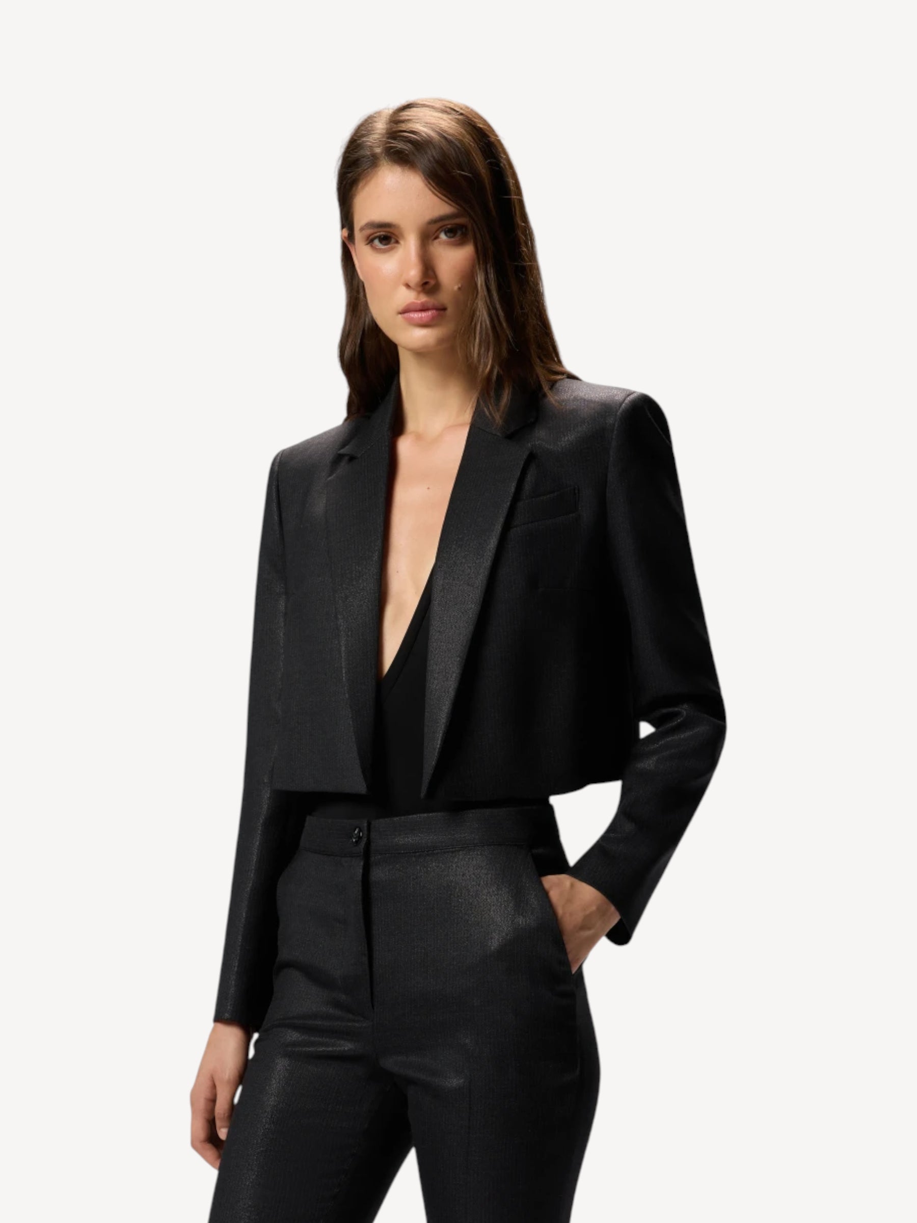 Pinstriped Spencer Jacket - Zwart