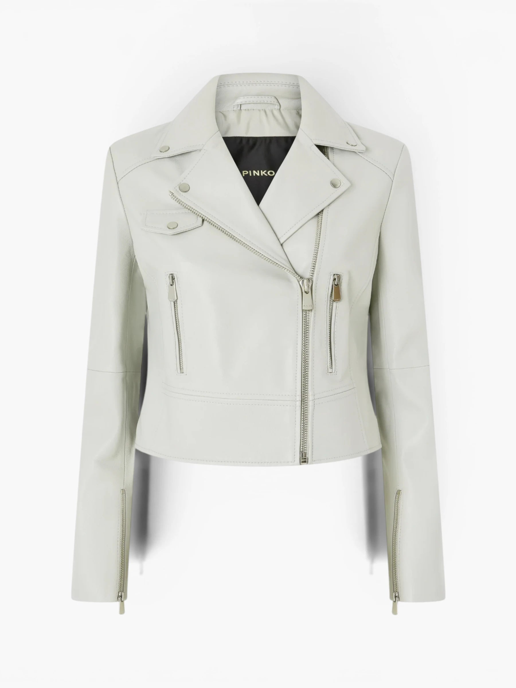 Biker-Style Jacket - Lichtgrijs