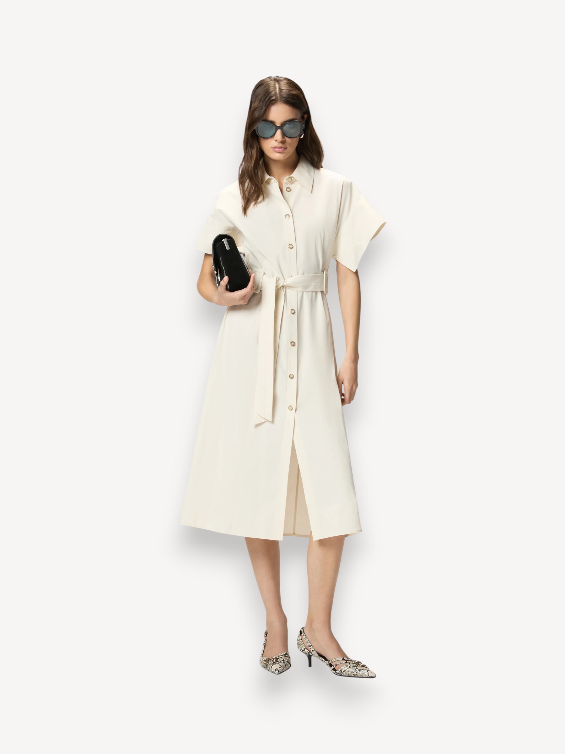 Midi Shirt Dress - Cream