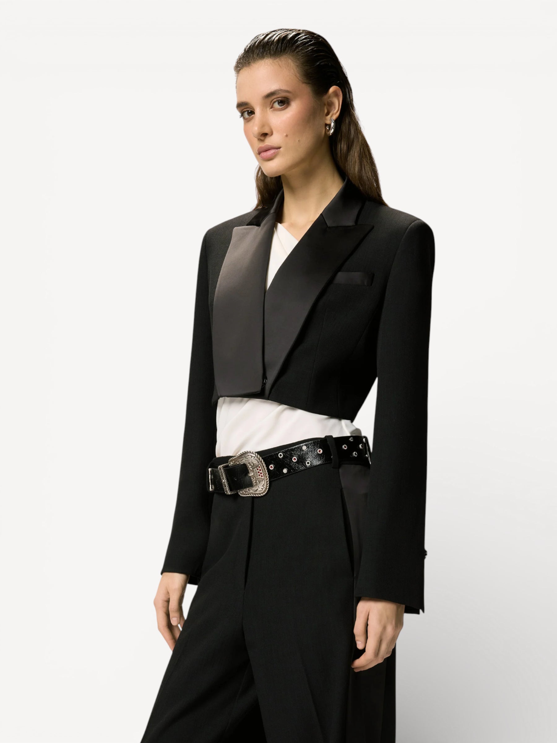 Cropped Blazer - Black