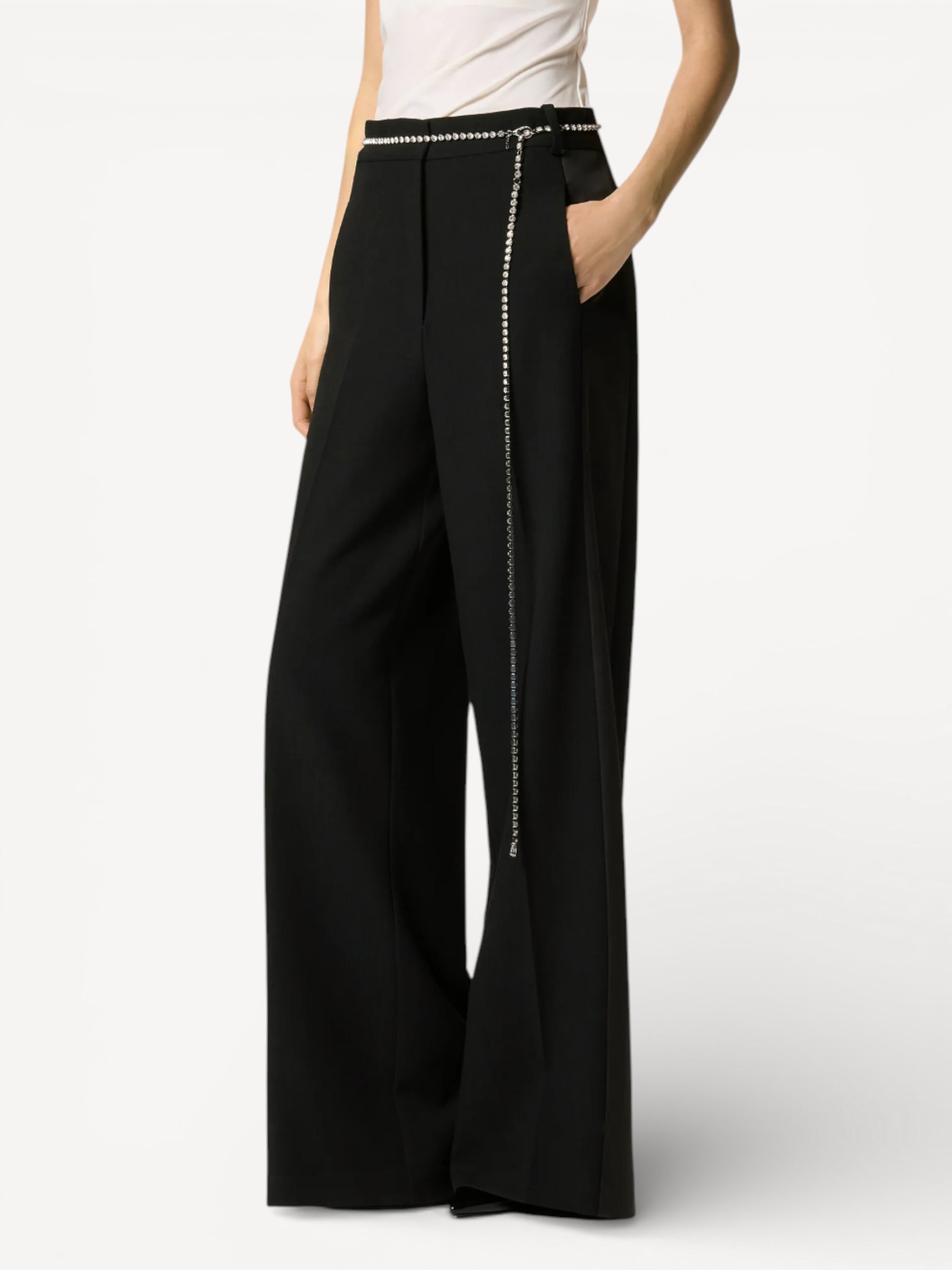 Pants with Belt - Black