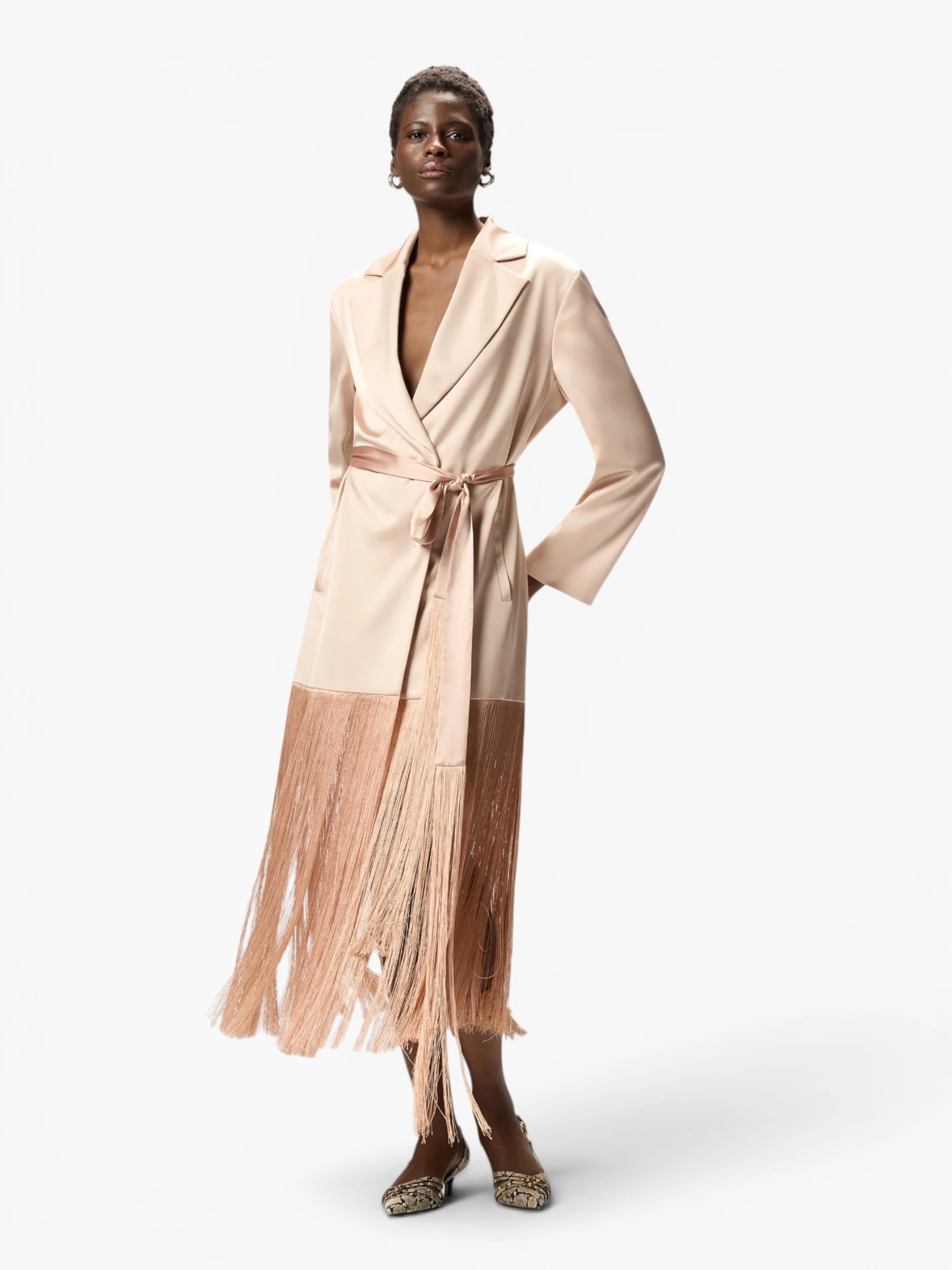 Ribes Trench Satin Jurk - Roze