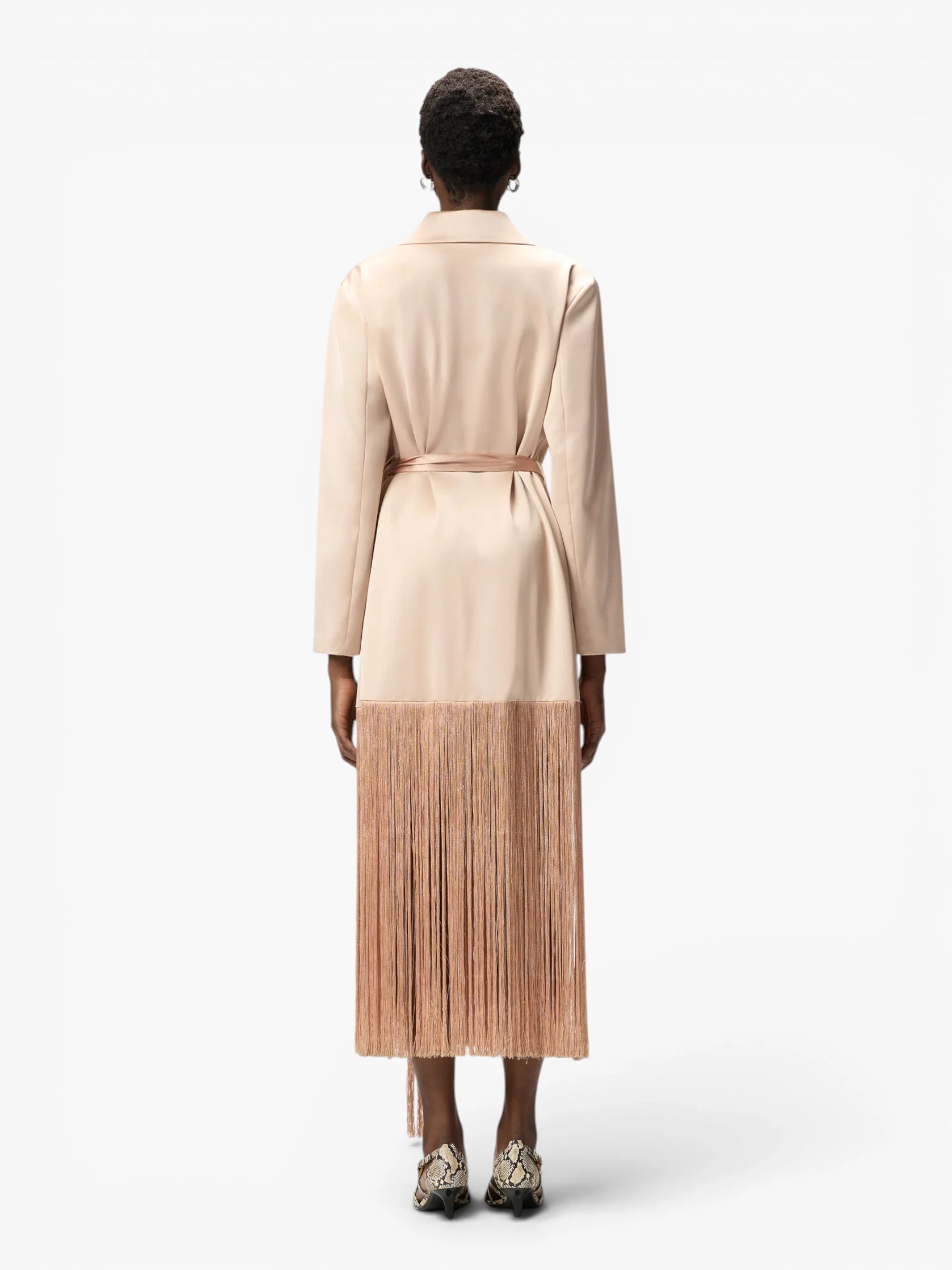 Ribes Trench Satin Jurk - Roze