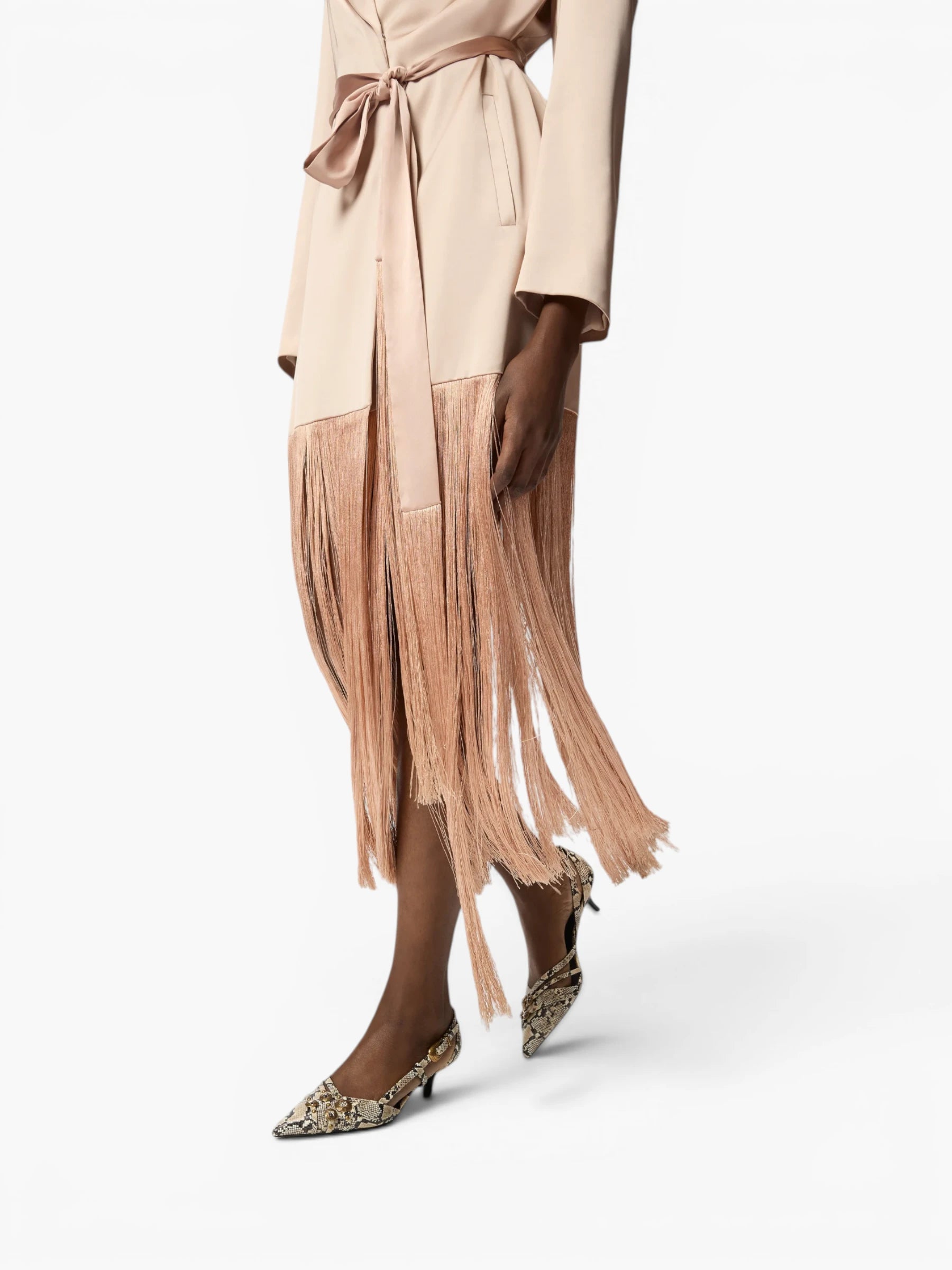 Ribes Trench Satin Jurk - Roze