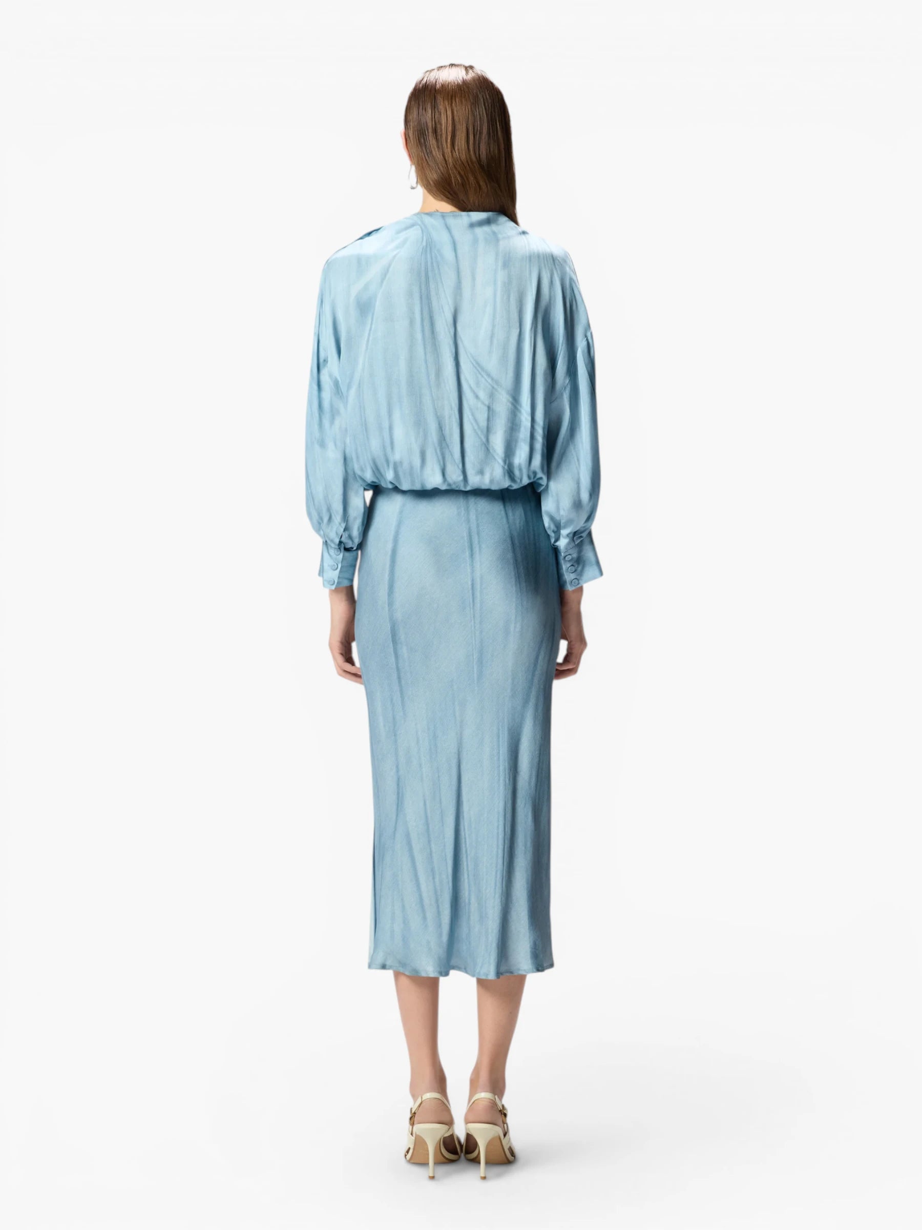 Fluid midi dress - Azure
