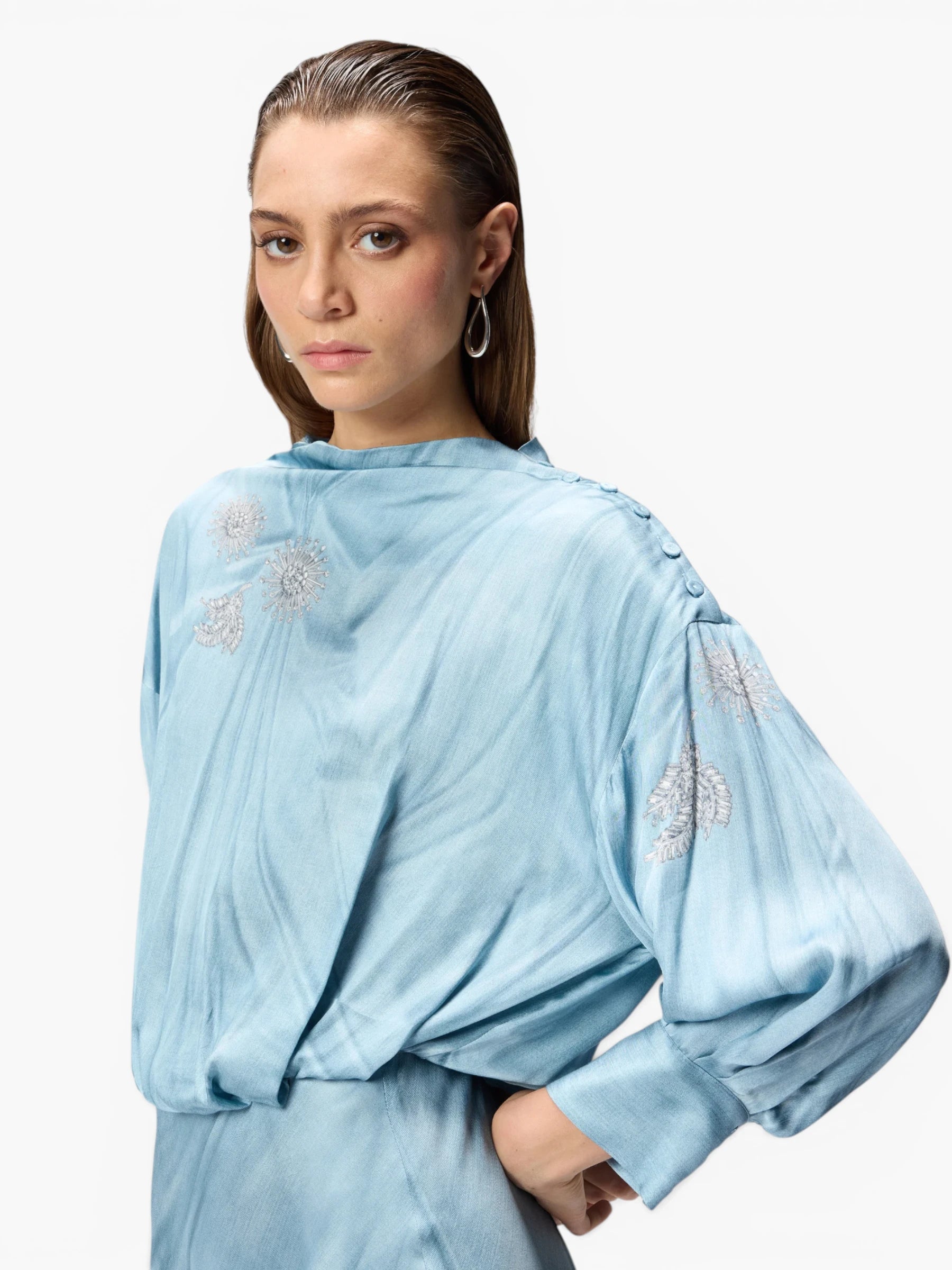 Fluid midi dress - Azure