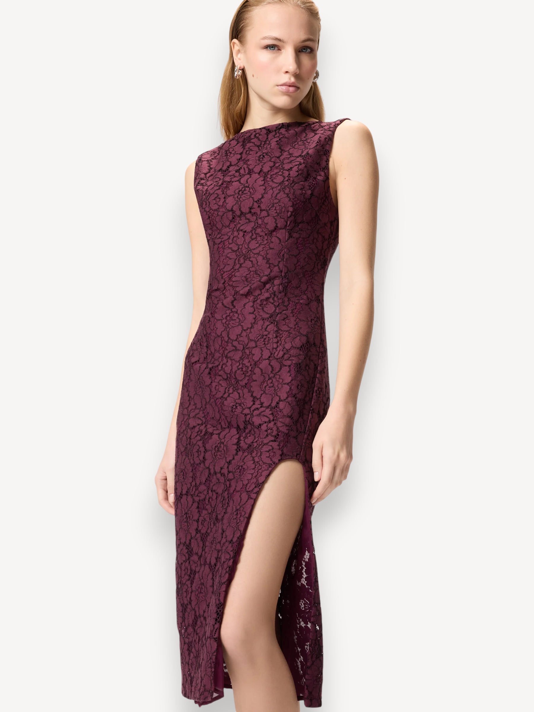 Floral Dress - Bordeaux