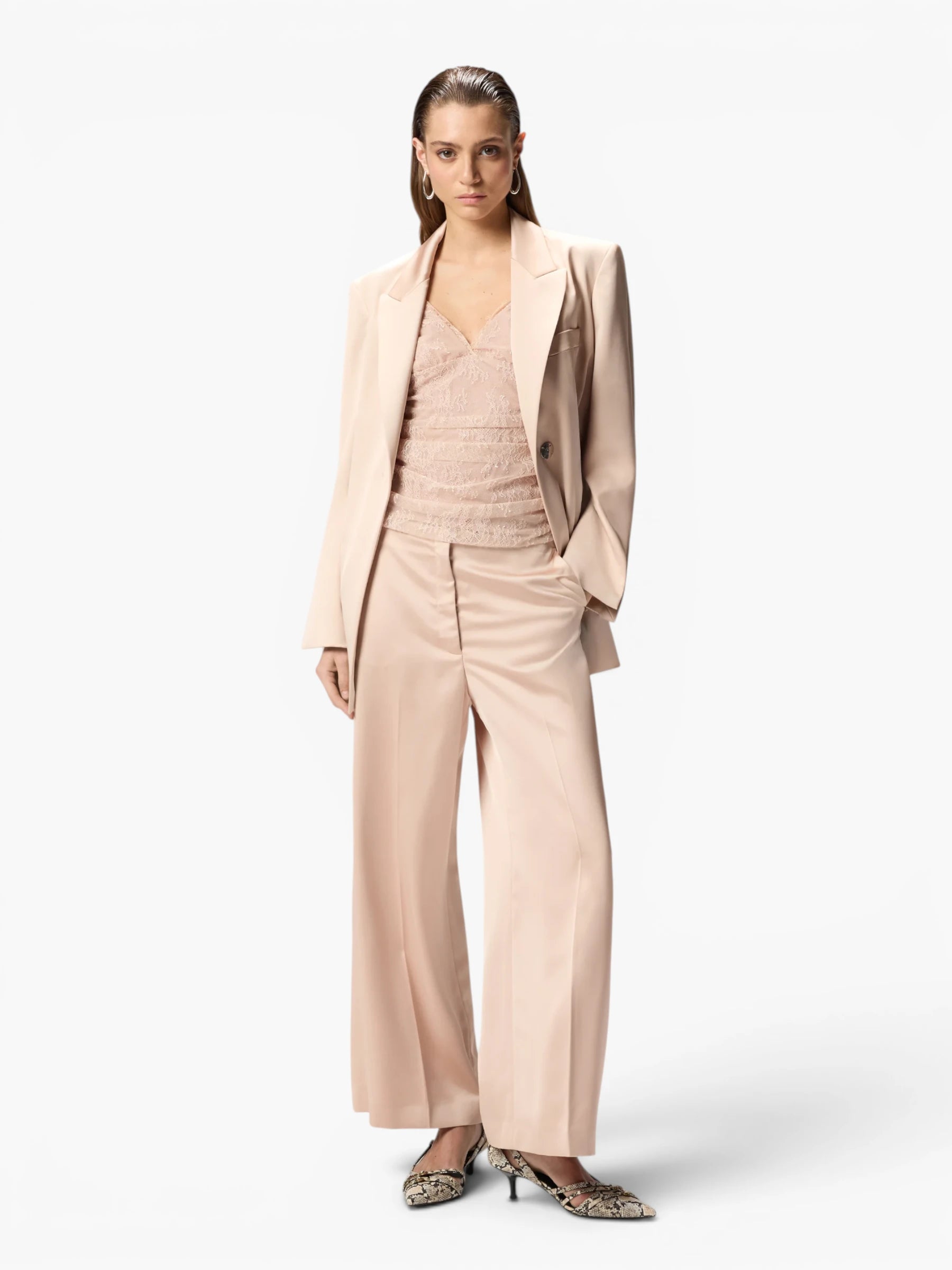 Rapa Giacca Satin Mahogany Blazer - Roze