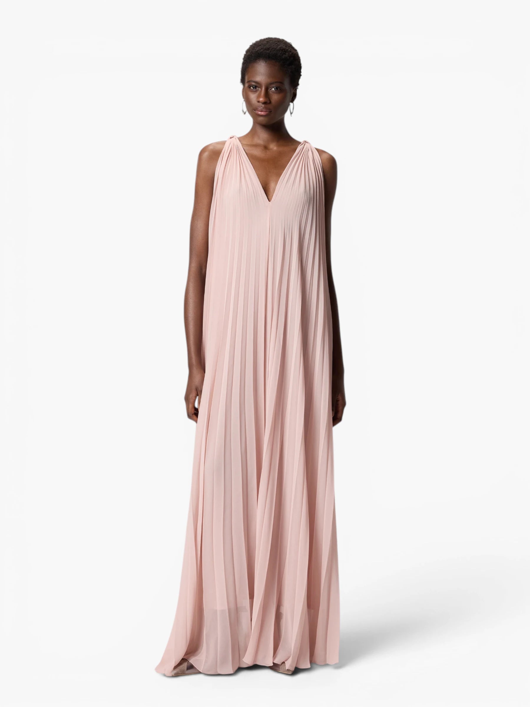 Long Pleated Dress - Oud Roze