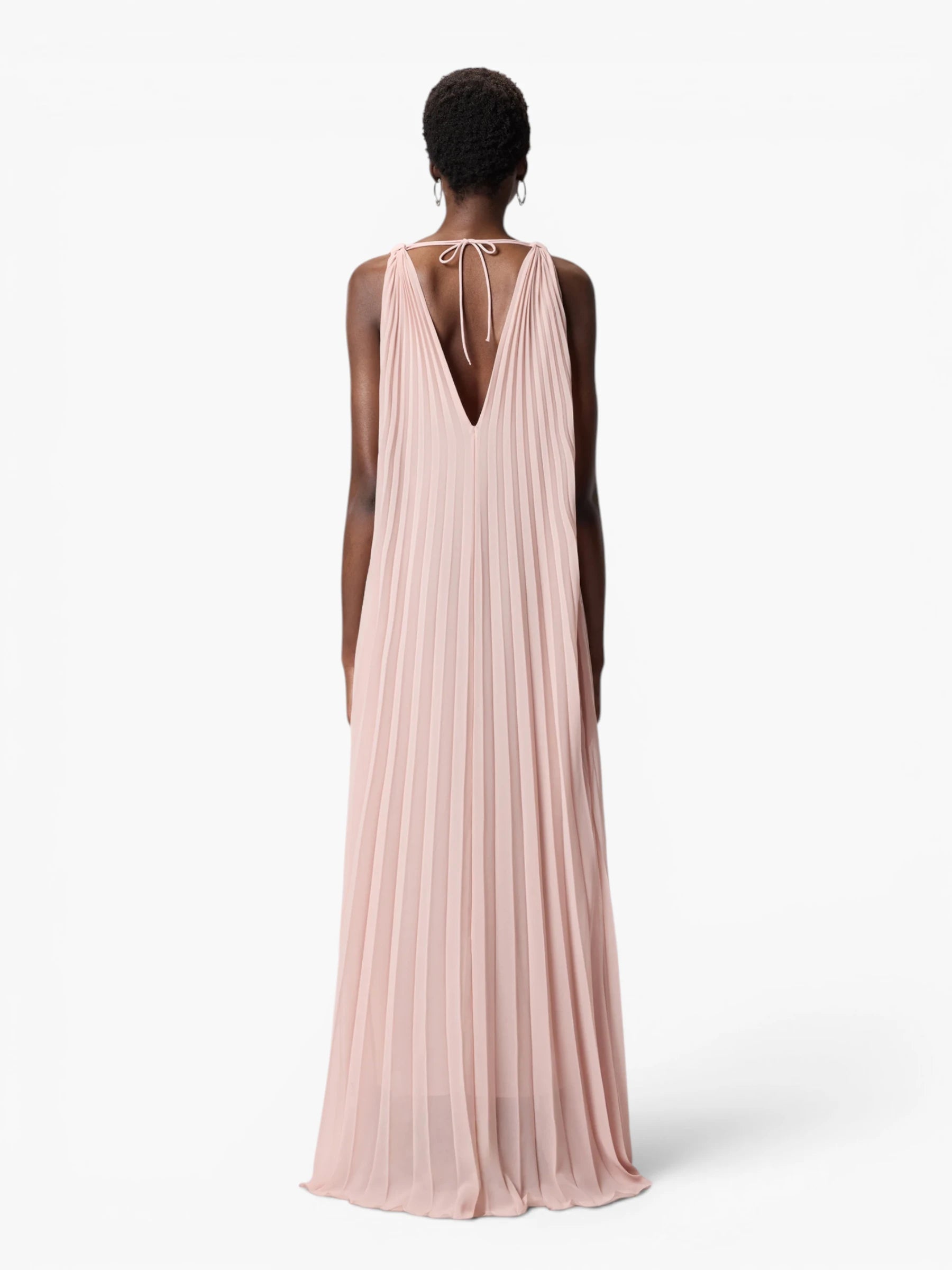 Long Pleated Dress - Oud Roze