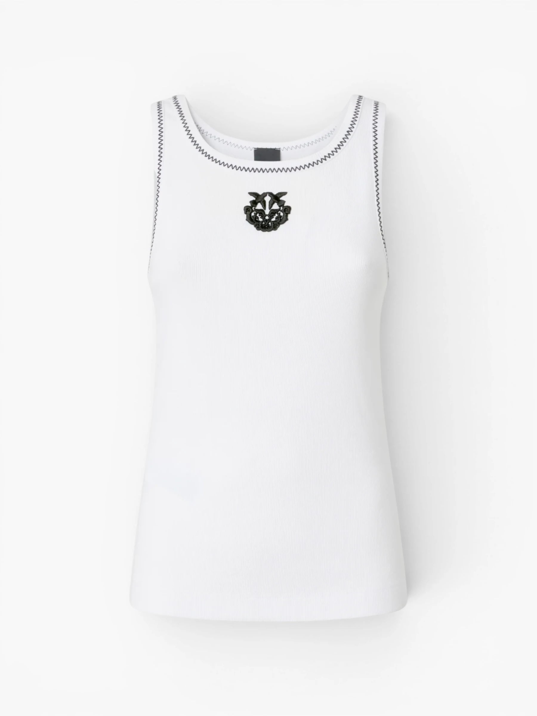 Ribbed vest top - White/Black