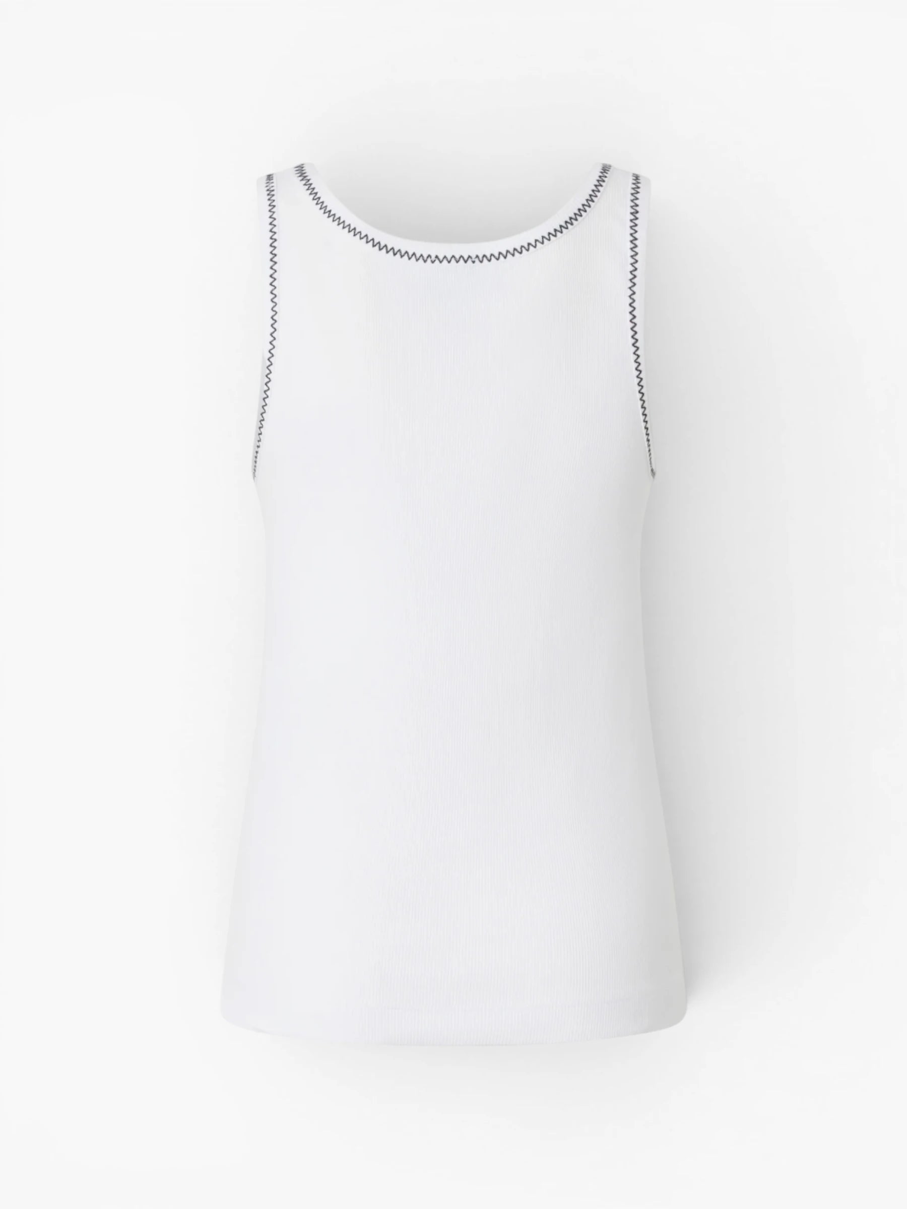 Ribbed vest top - White/Black