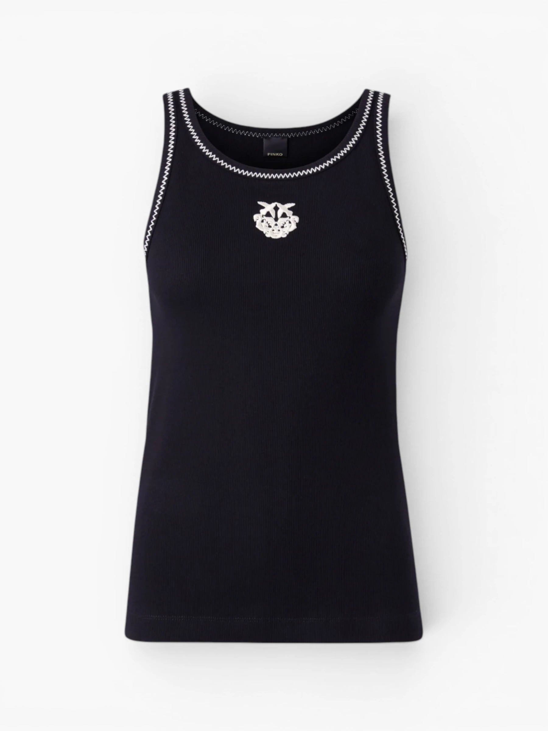 Ribbed vest top - Black/White