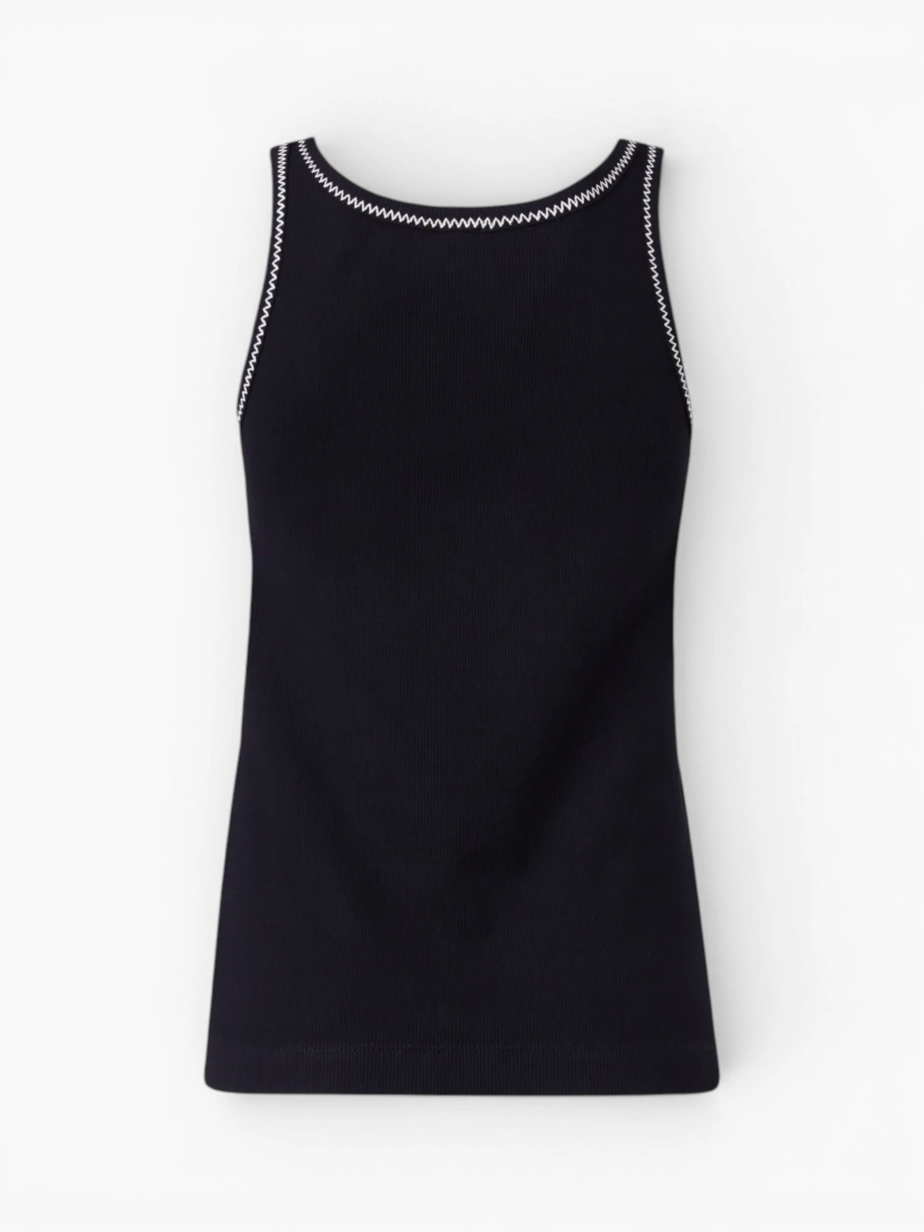 Ribbed vest top - Black/White