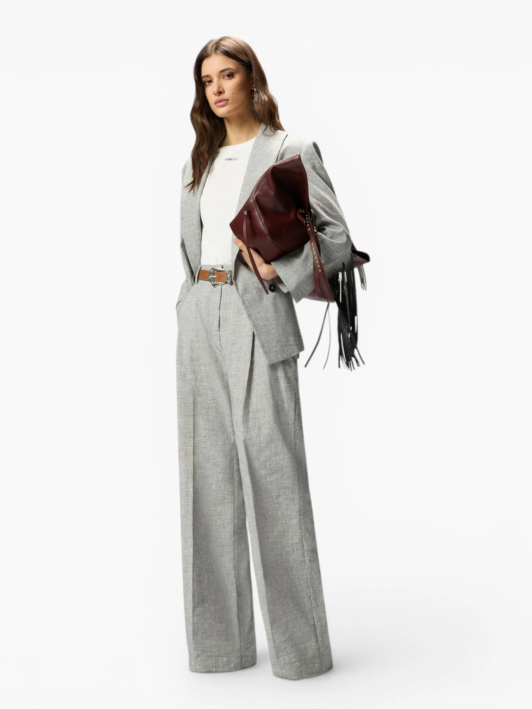 Slub trousers - Black/White