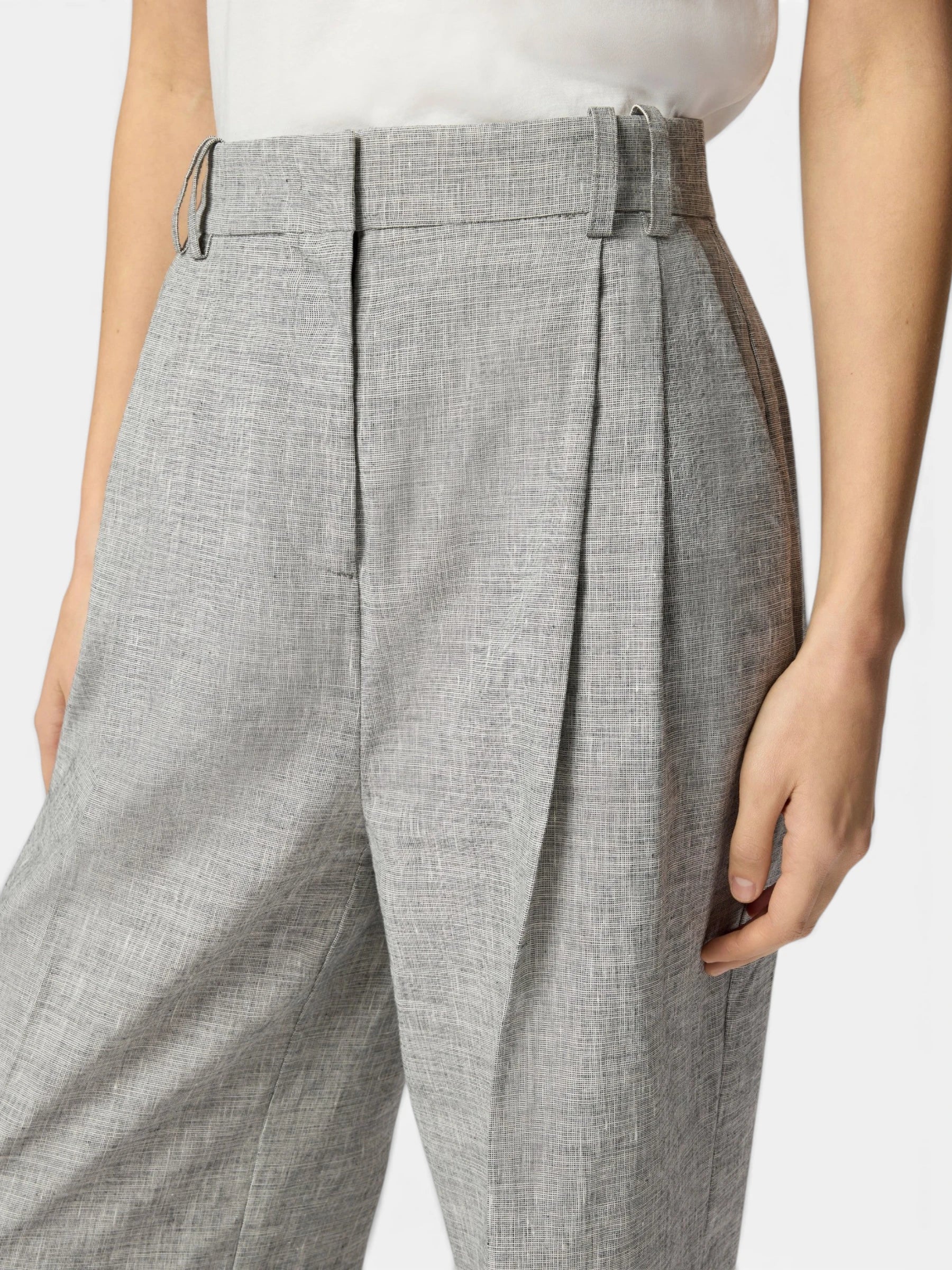 Slub trousers - Black/White