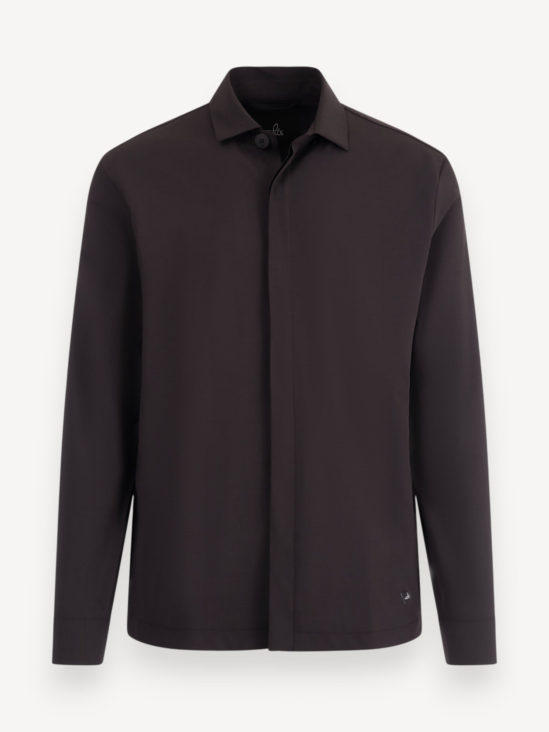 Morrison Wool/Stretch Overshirt - Dark Brown