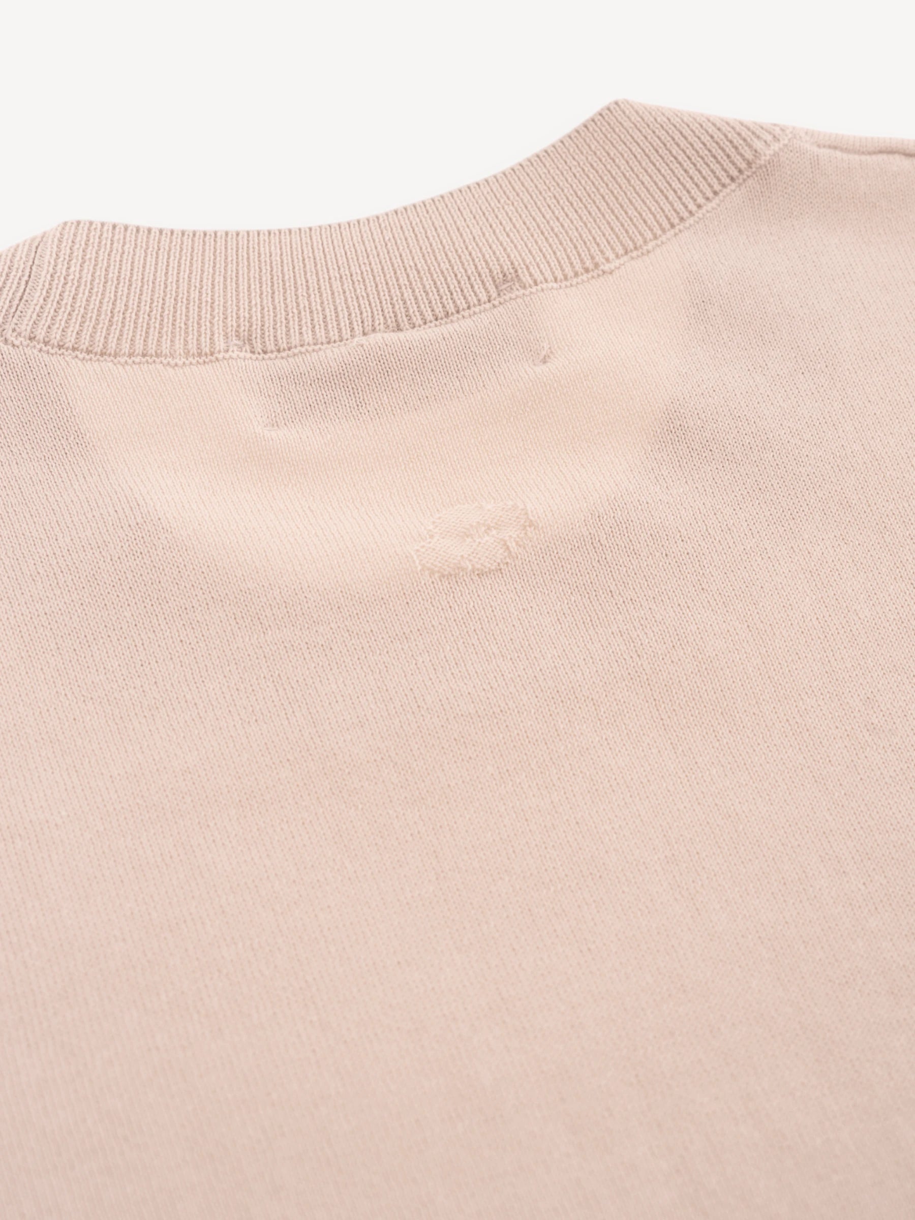 Gebreid T-Shirt - Zand