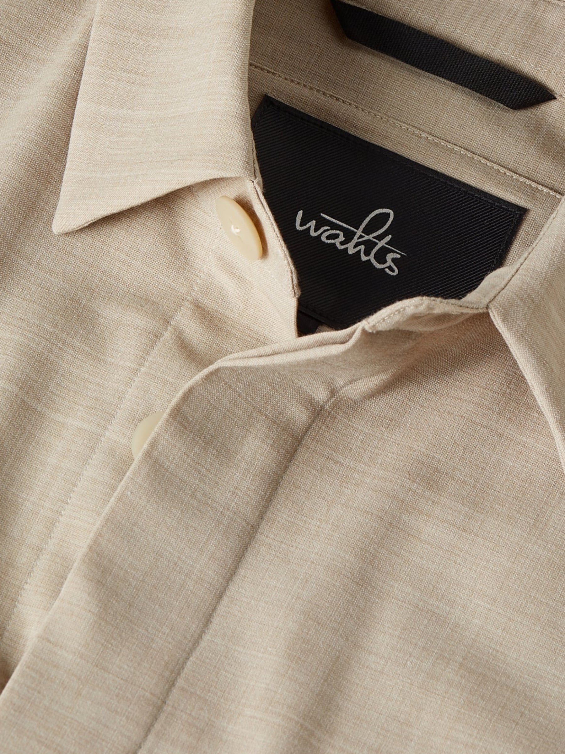 Morrison Wool/Stretch Overshirt - Light Sand Melange