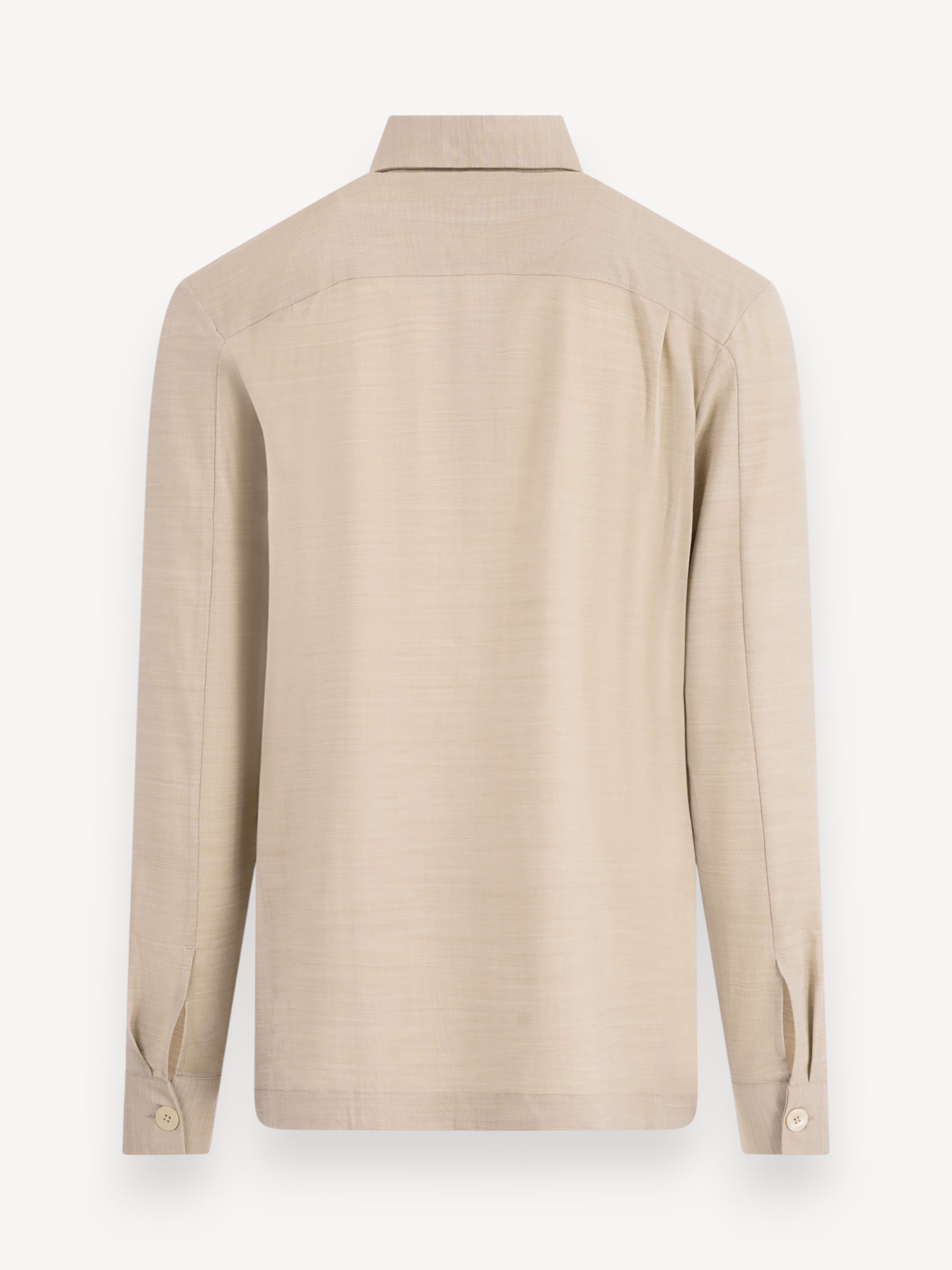 Morrison Wool/Stretch Overshirt - Light Sand Melange