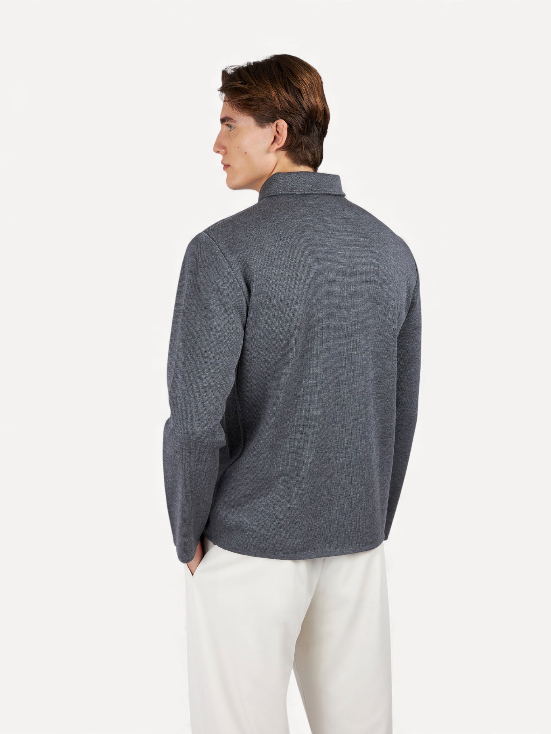 Extrafine Wool Overshirt - Grijs