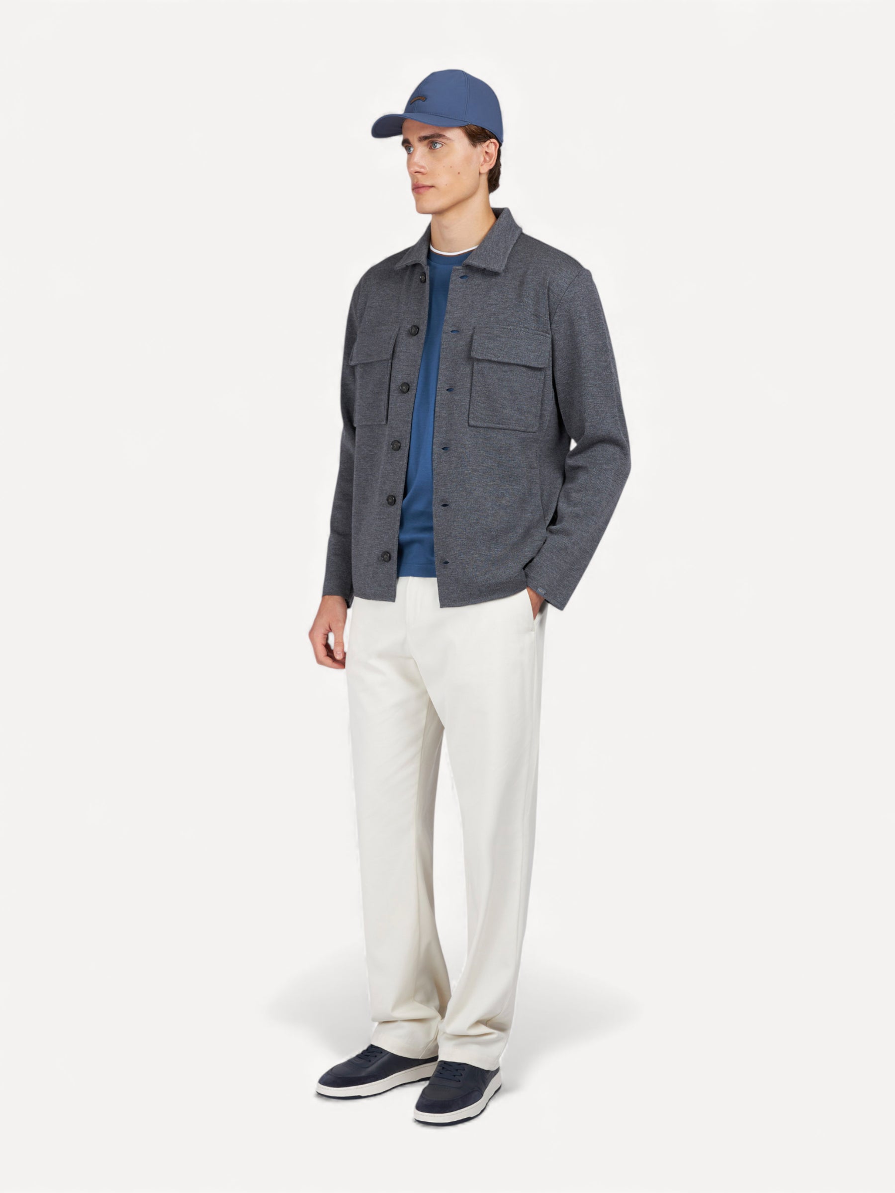 Extrafine Wool Overshirt - Grijs