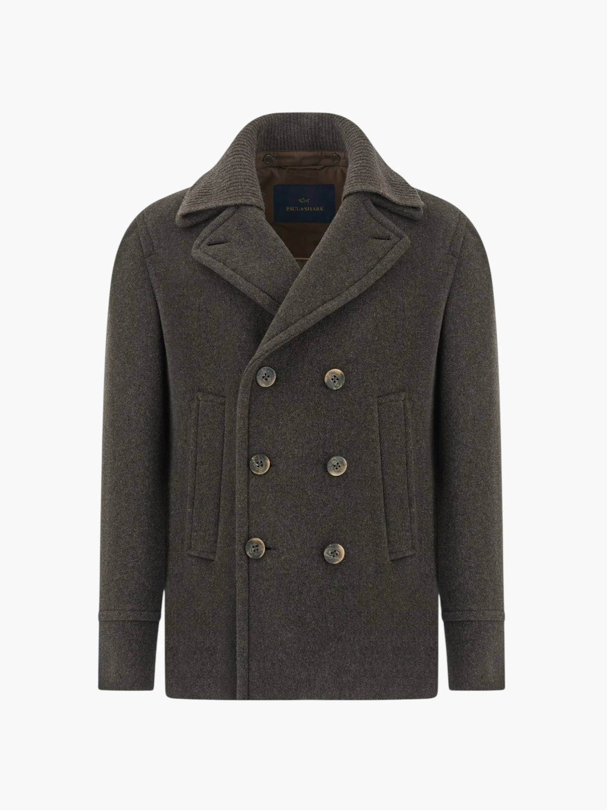 Paul & Shark Wool-Cashmere Blend Peacoat 15312361 - Donkerbruin