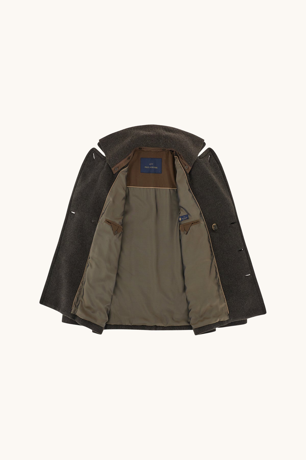 Paul & Shark Wool-Cashmere Blend Peacoat 15312361 - Donkerbruin