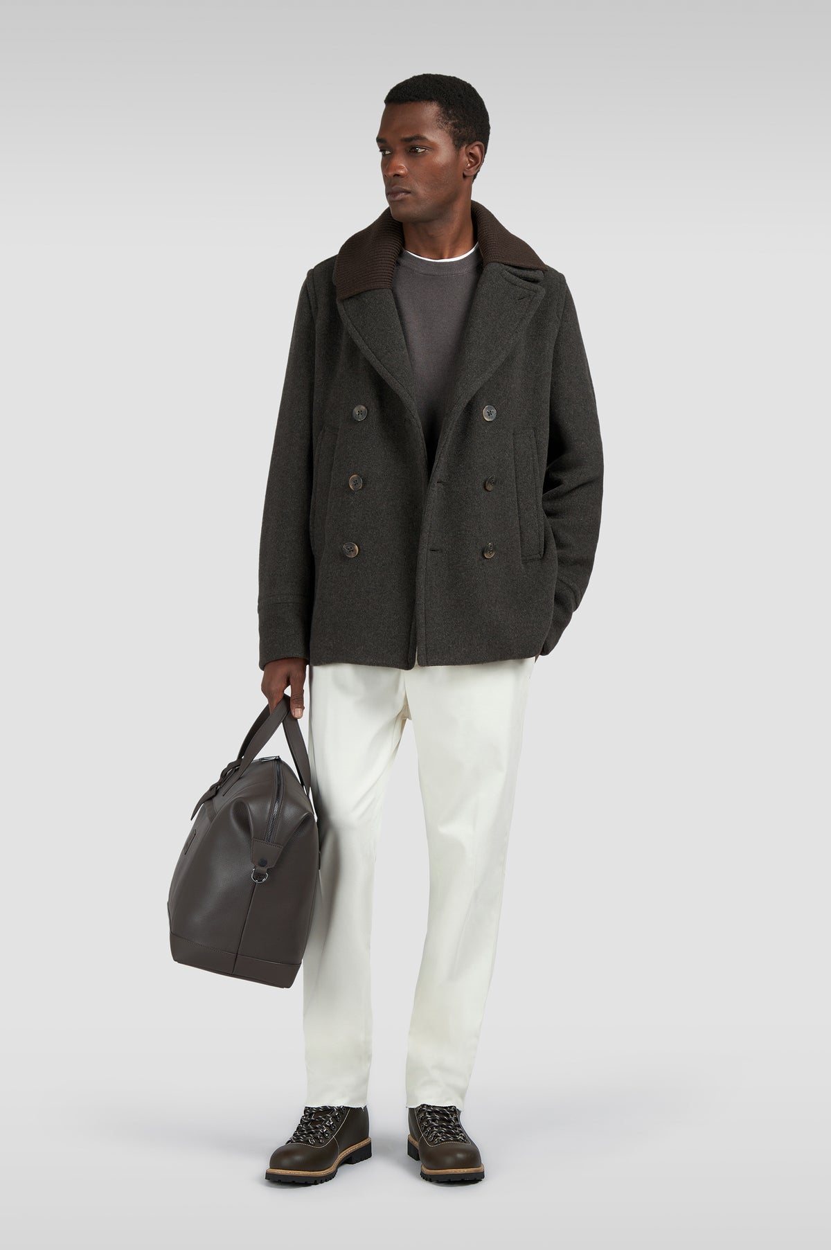 Paul & Shark Wool-Cashmere Blend Peacoat 15312361 - Donkerbruin