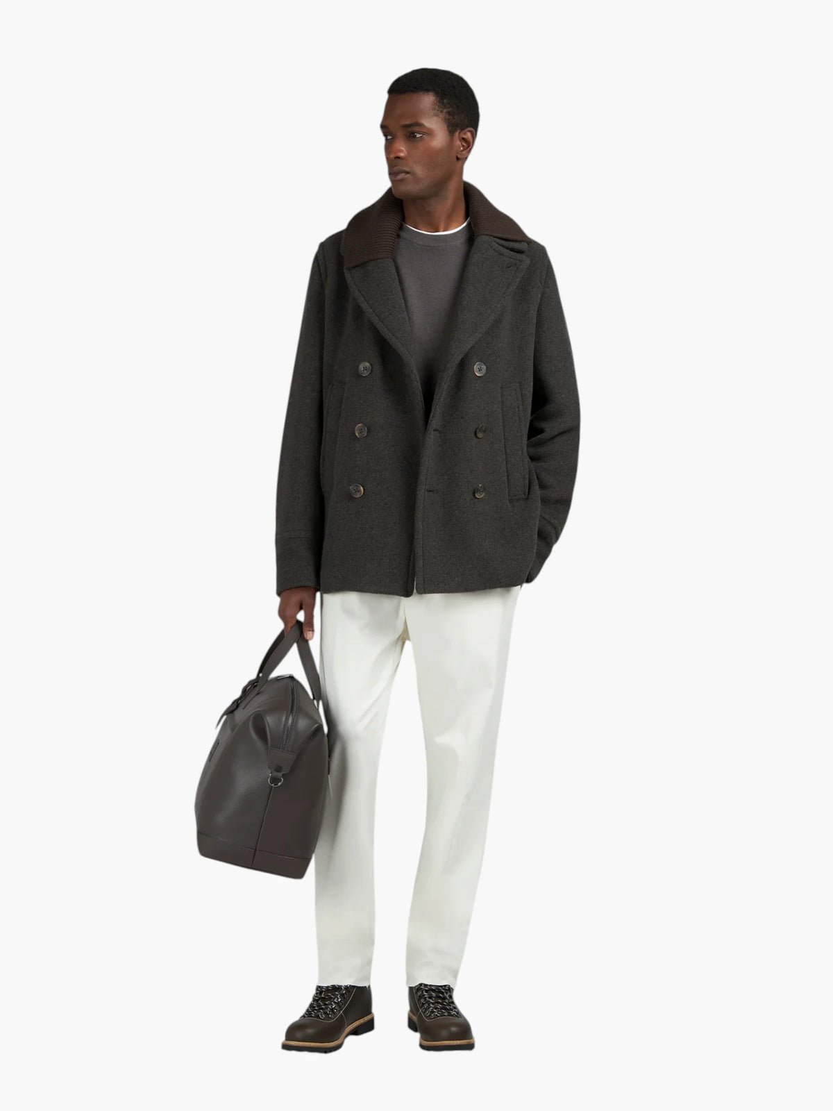 Paul & Shark Wool-Cashmere Blend Peacoat 15312361 - Donkerbruin