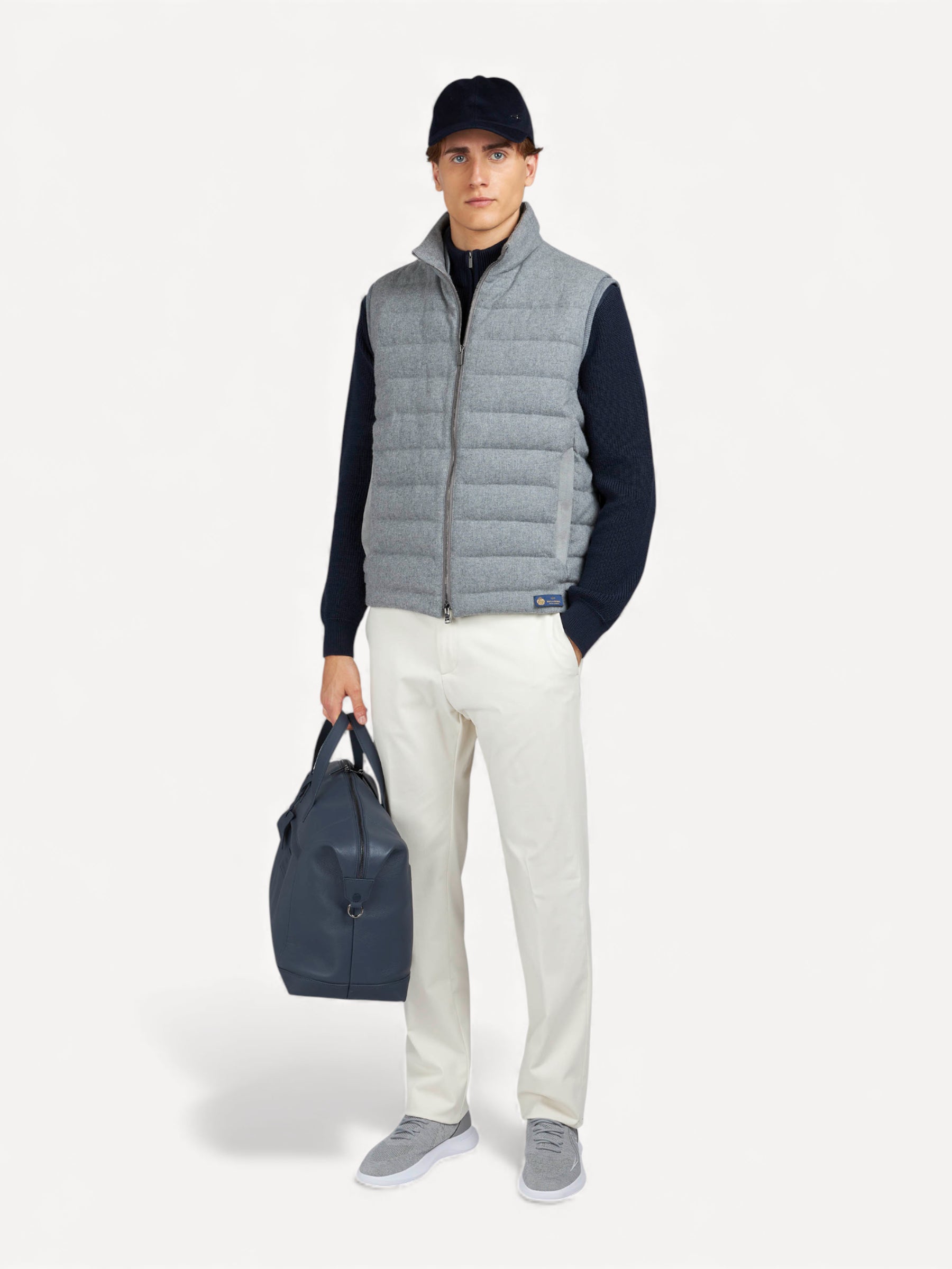 Padded Wool/Cashmere Bodywarmer - Lichtgrijs