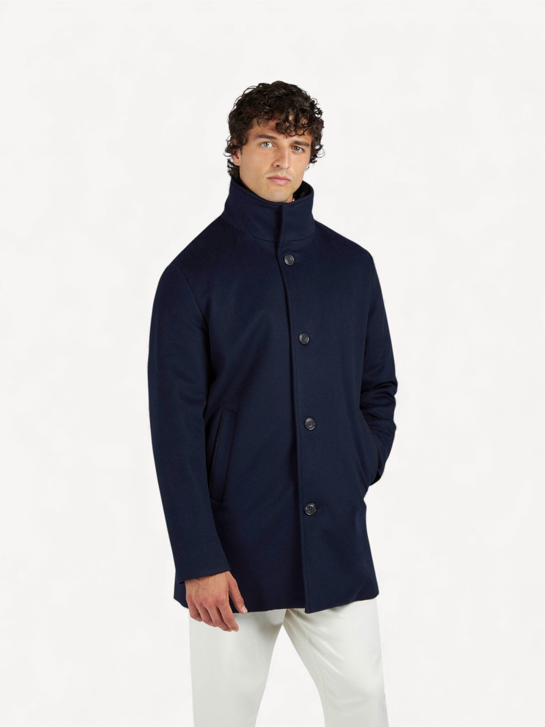 Cashmere Car Coat - Donkerblauw