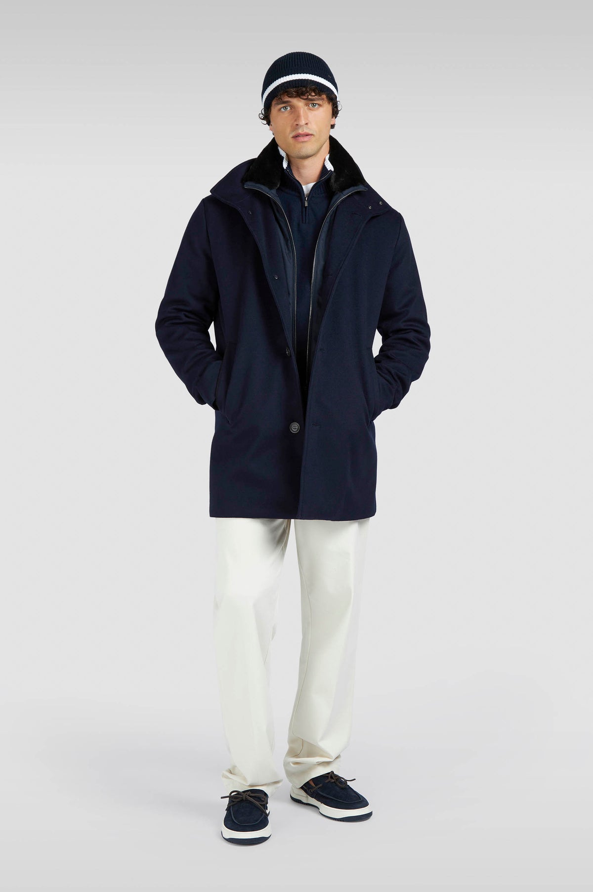 Carcoat in Loro Piana Green Storm Jacket 15312418 - Donkerblauw