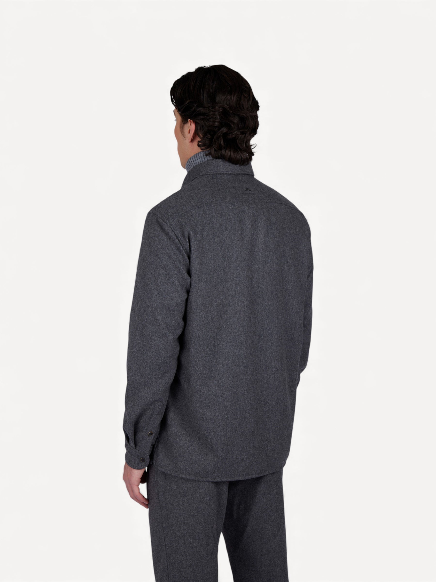 Wool Blend Overshirt - Antraciet