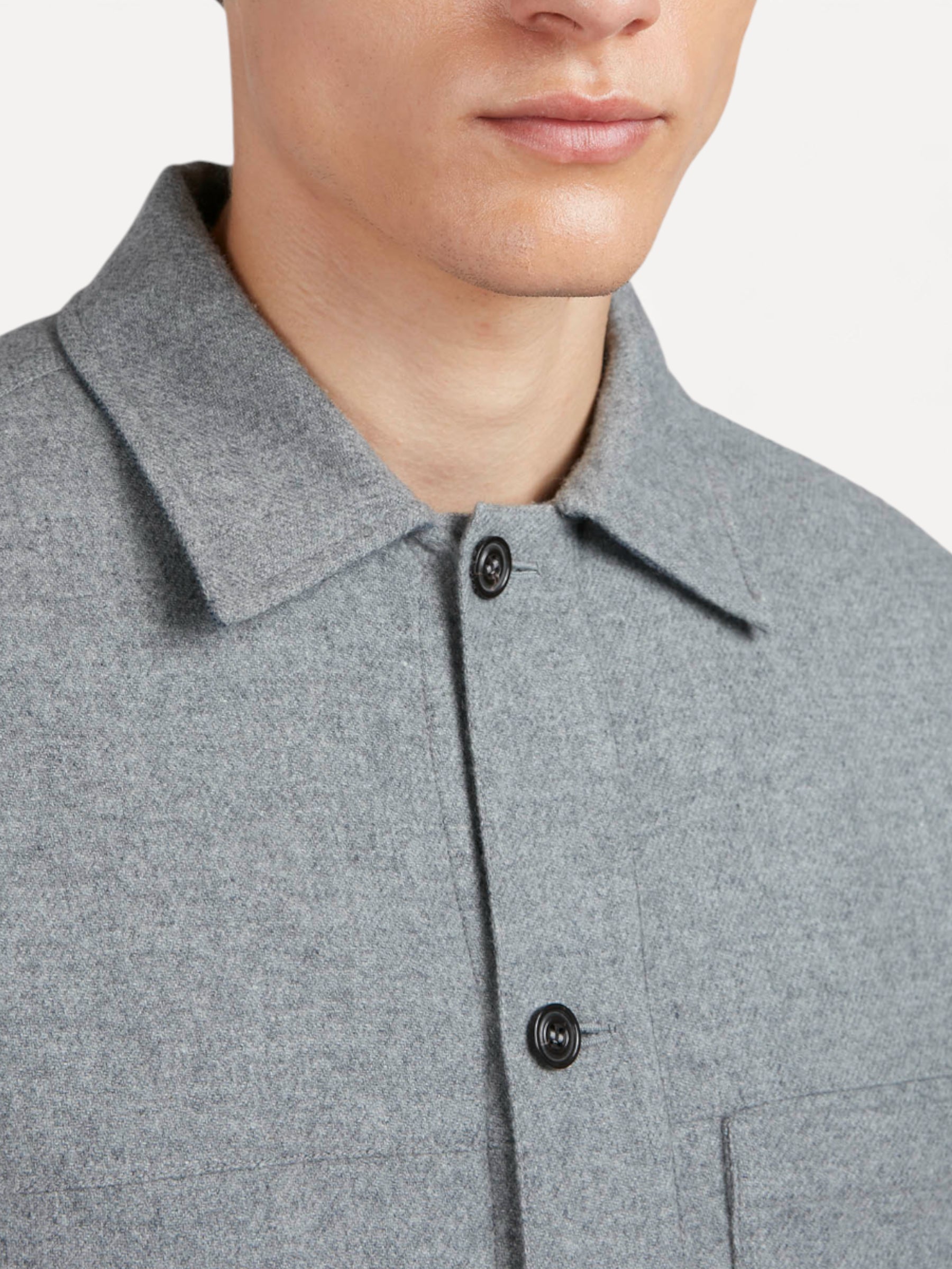Wool Cashmere Overshirt - Lichtgrijs