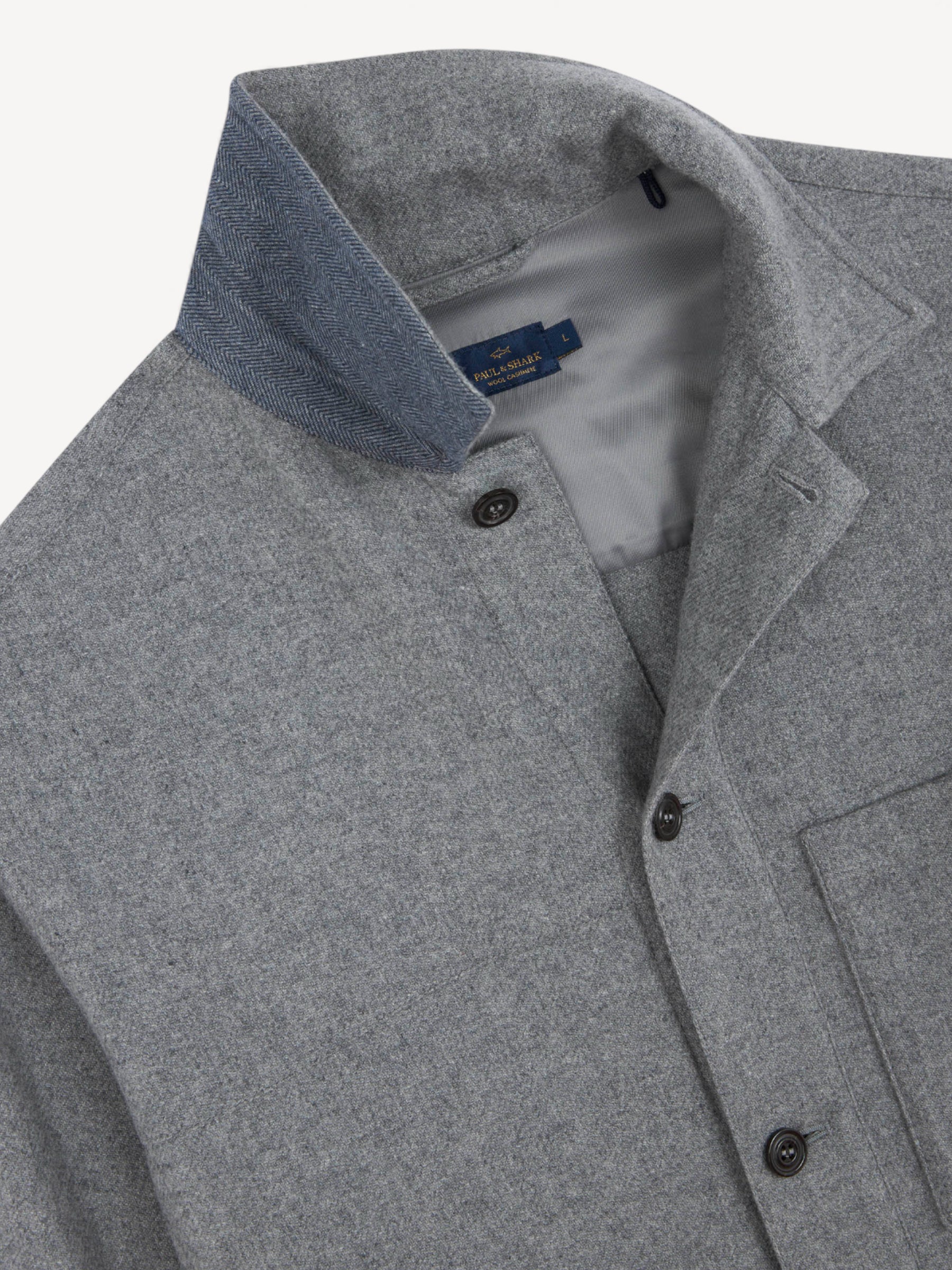 Wool Cashmere Overshirt - Lichtgrijs