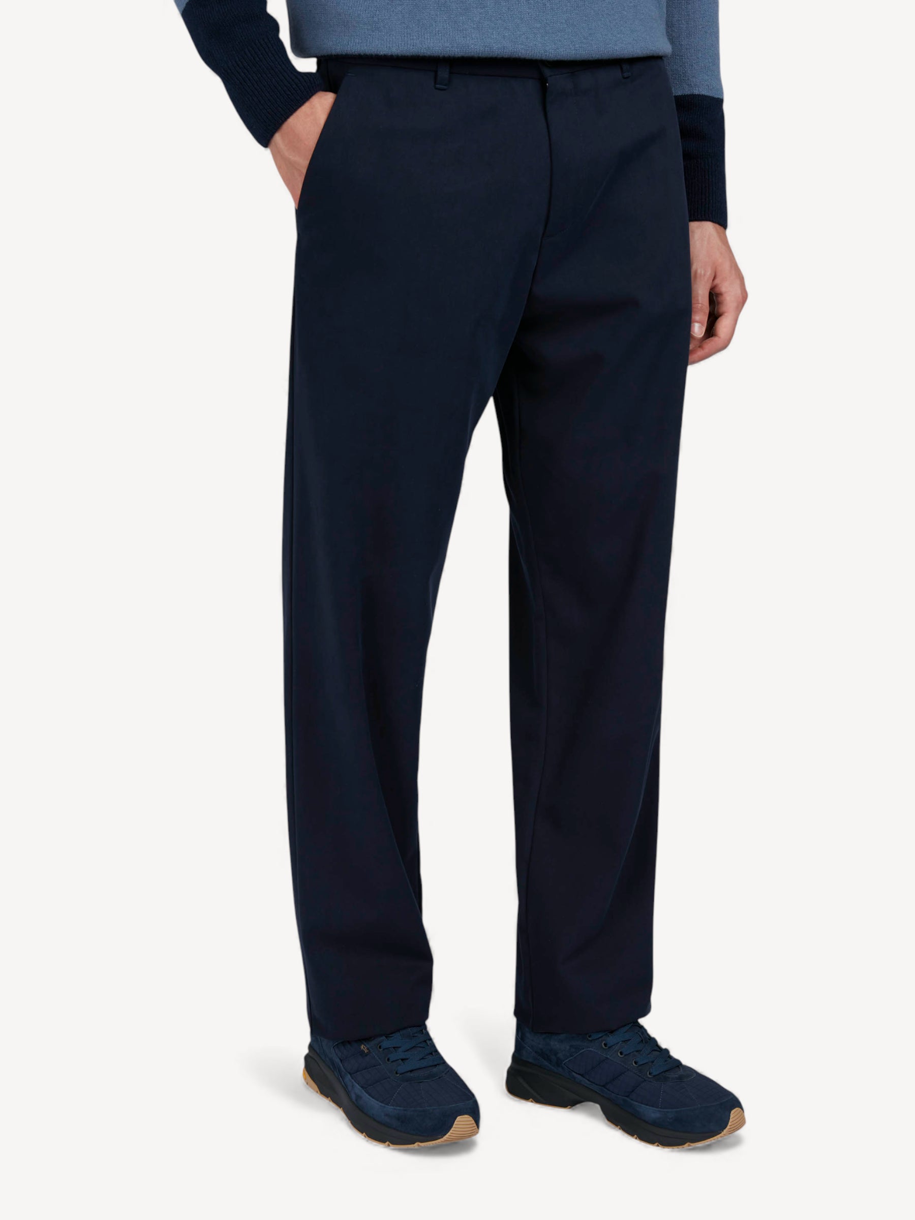 Wide Leg X-Soft Trousers - Donkerblauw