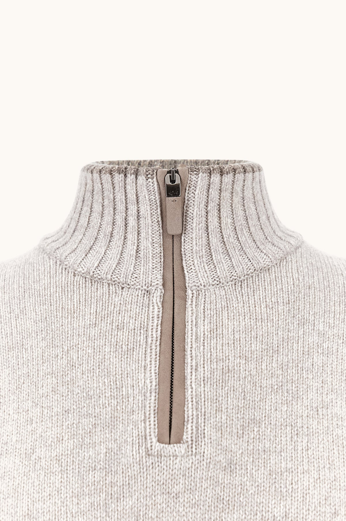 Paul & Shark Cashmere Half-Zip Sweater 16311102 - Lichtgrijs