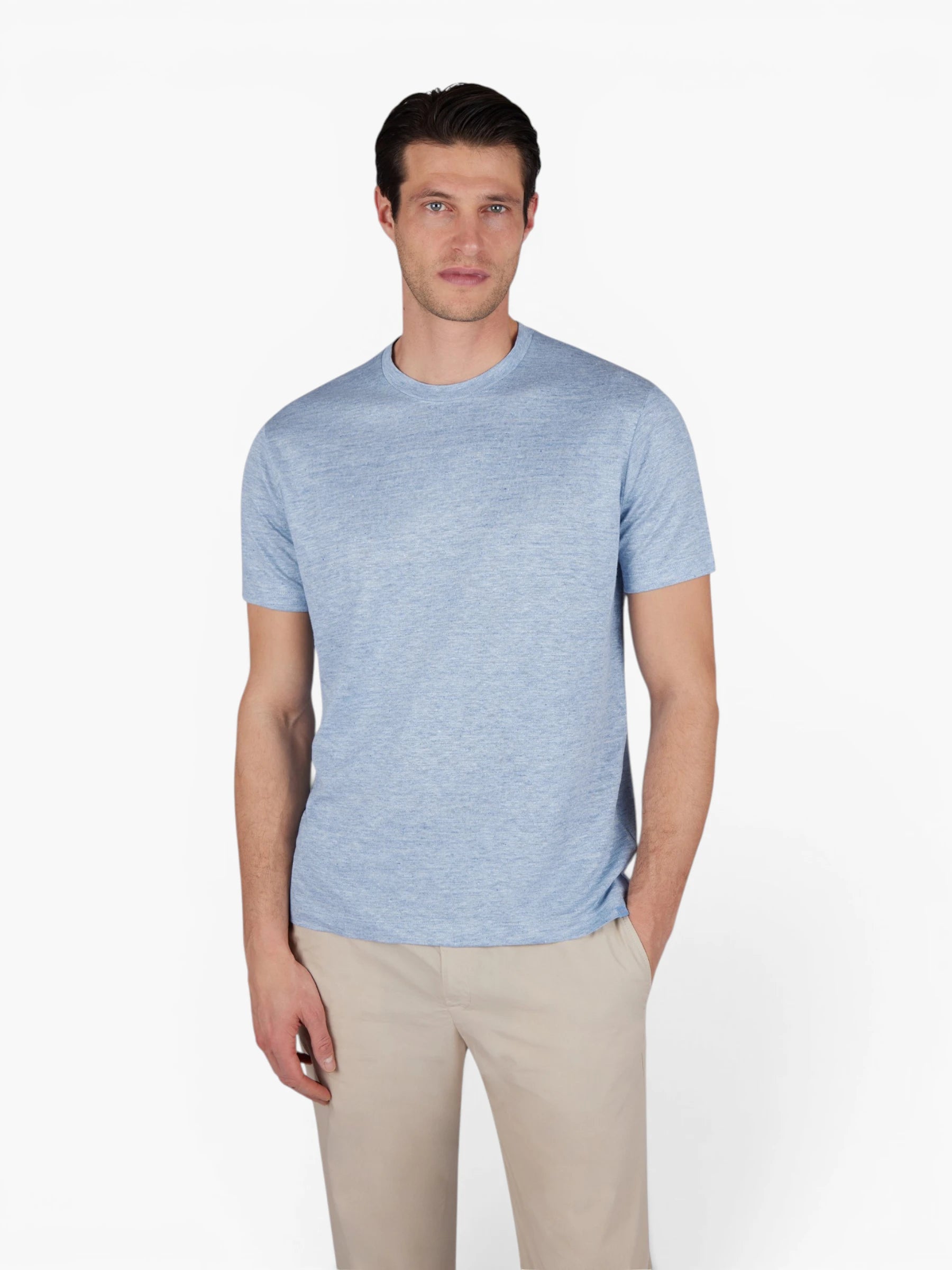 Pure Linen Jersey T-shirt - Lichtblauw