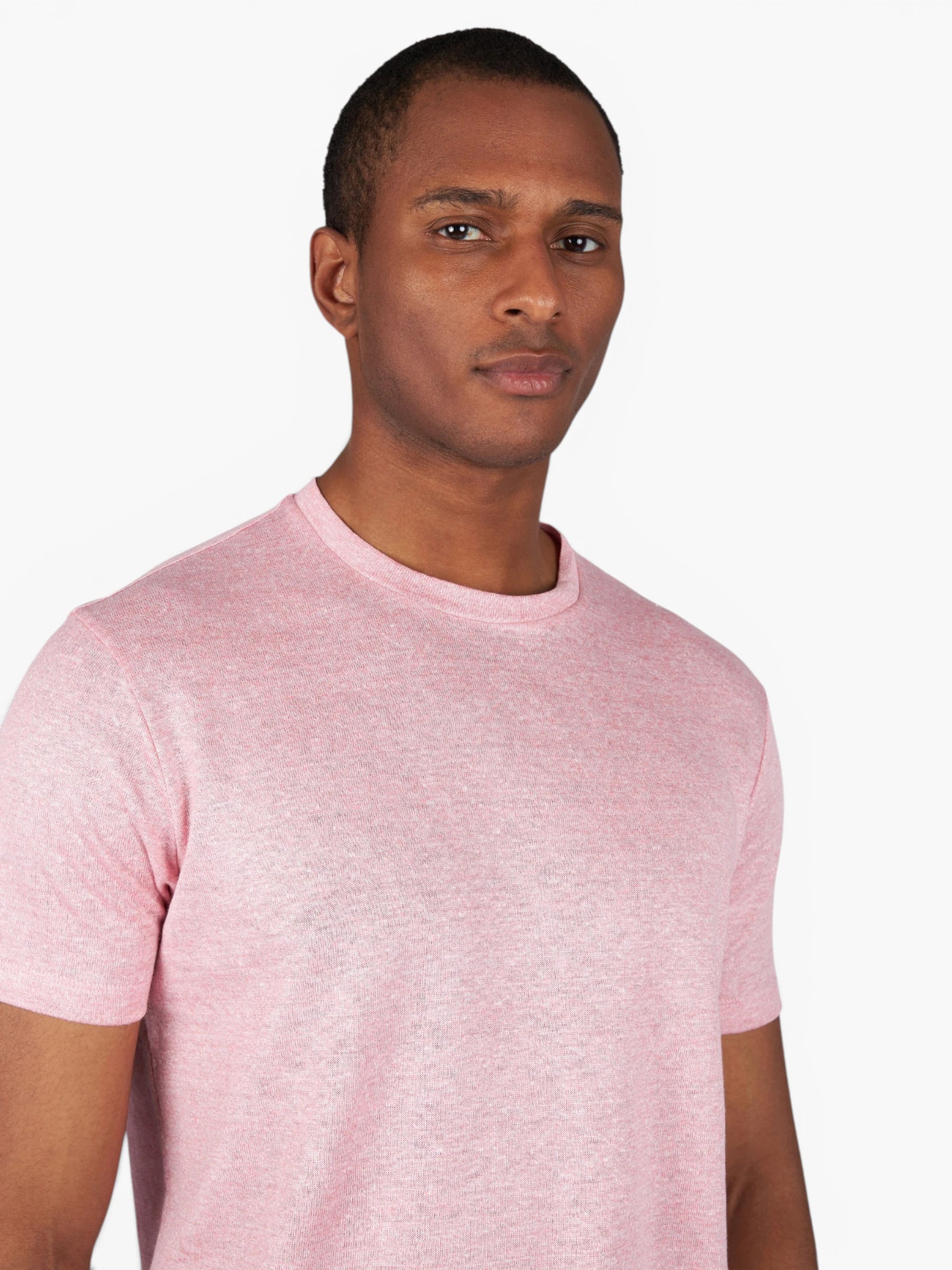 Pure Linen Jersey T-shirt - Roze