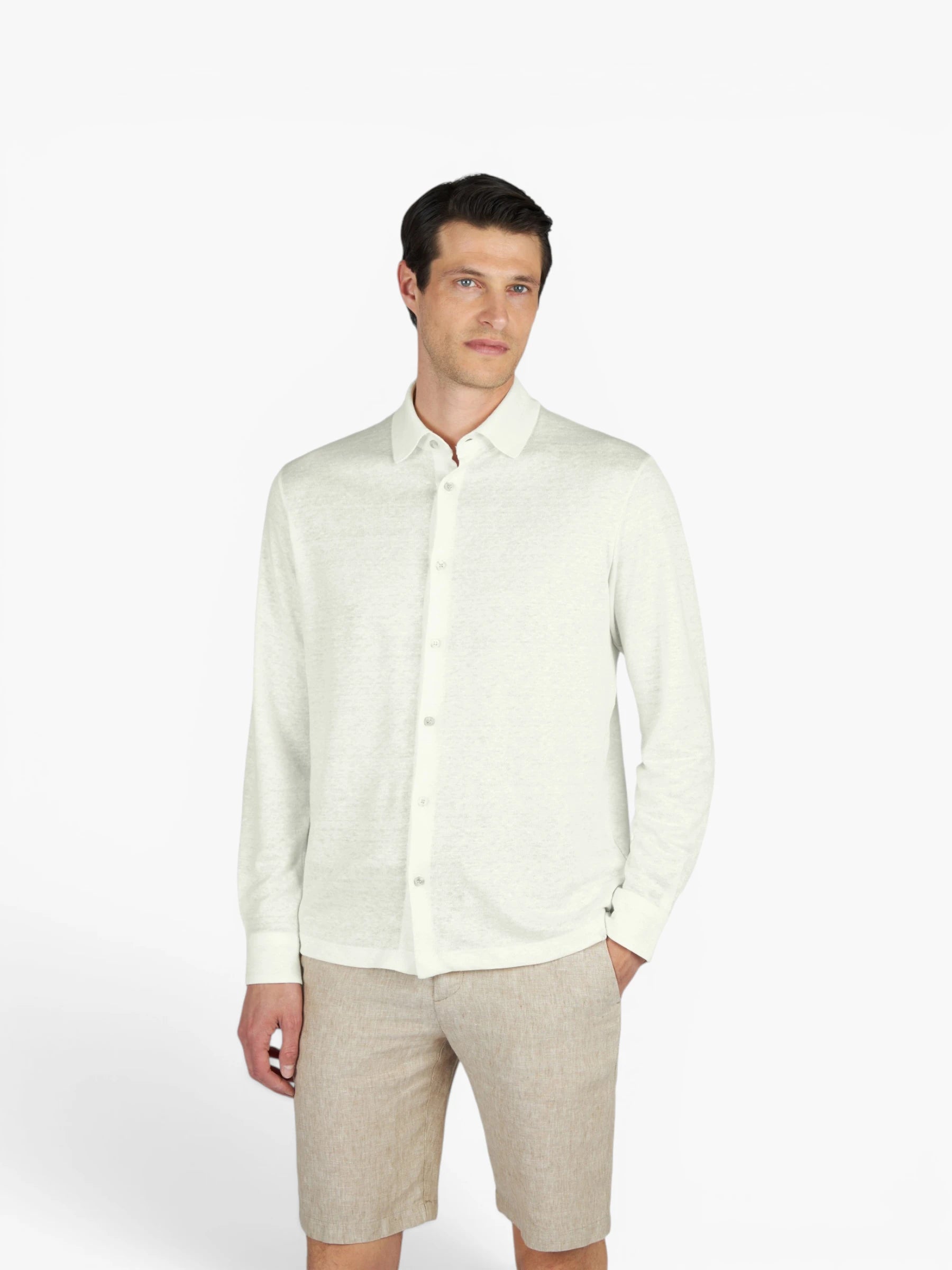 Linnen Jersey Shirt - creme
