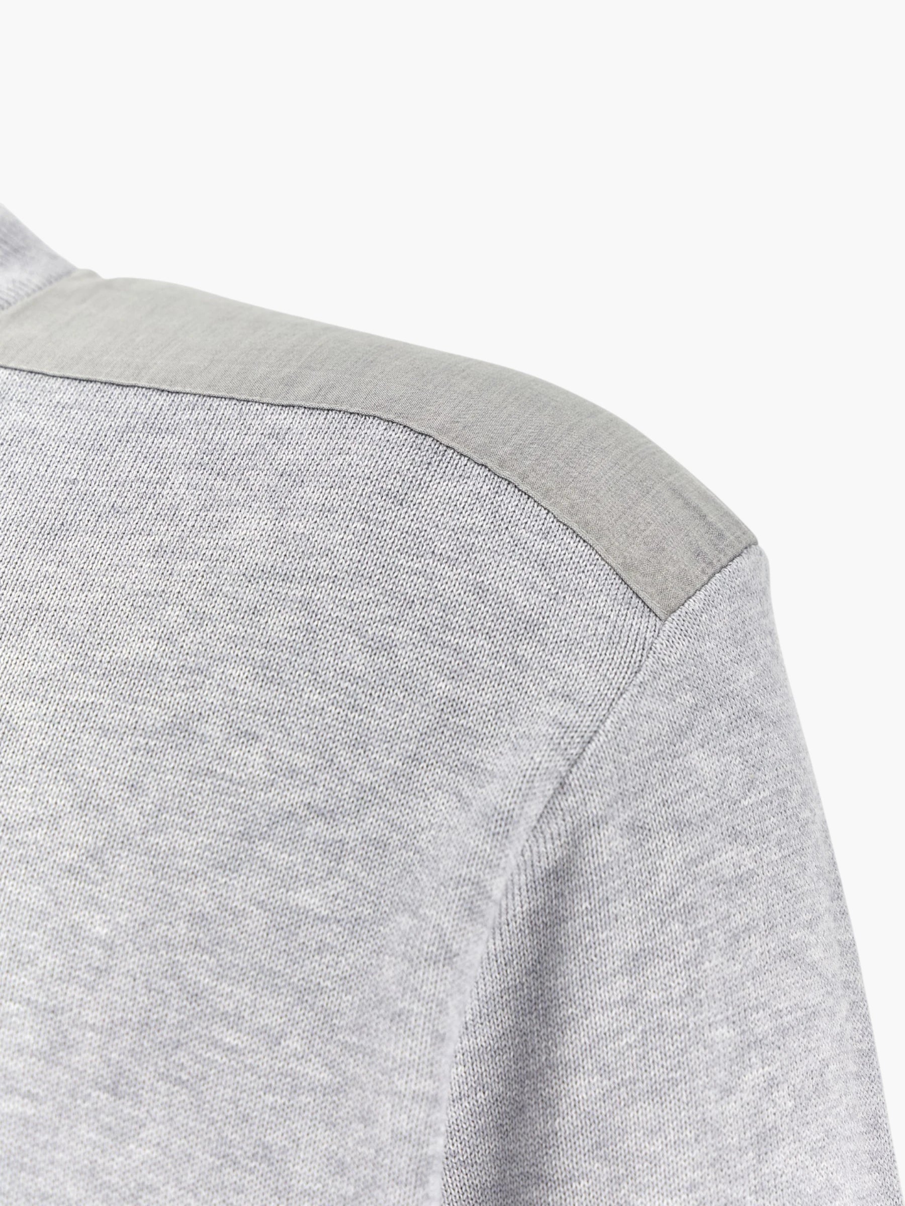 Silk-Cotton Crewneck trui - Light Grey