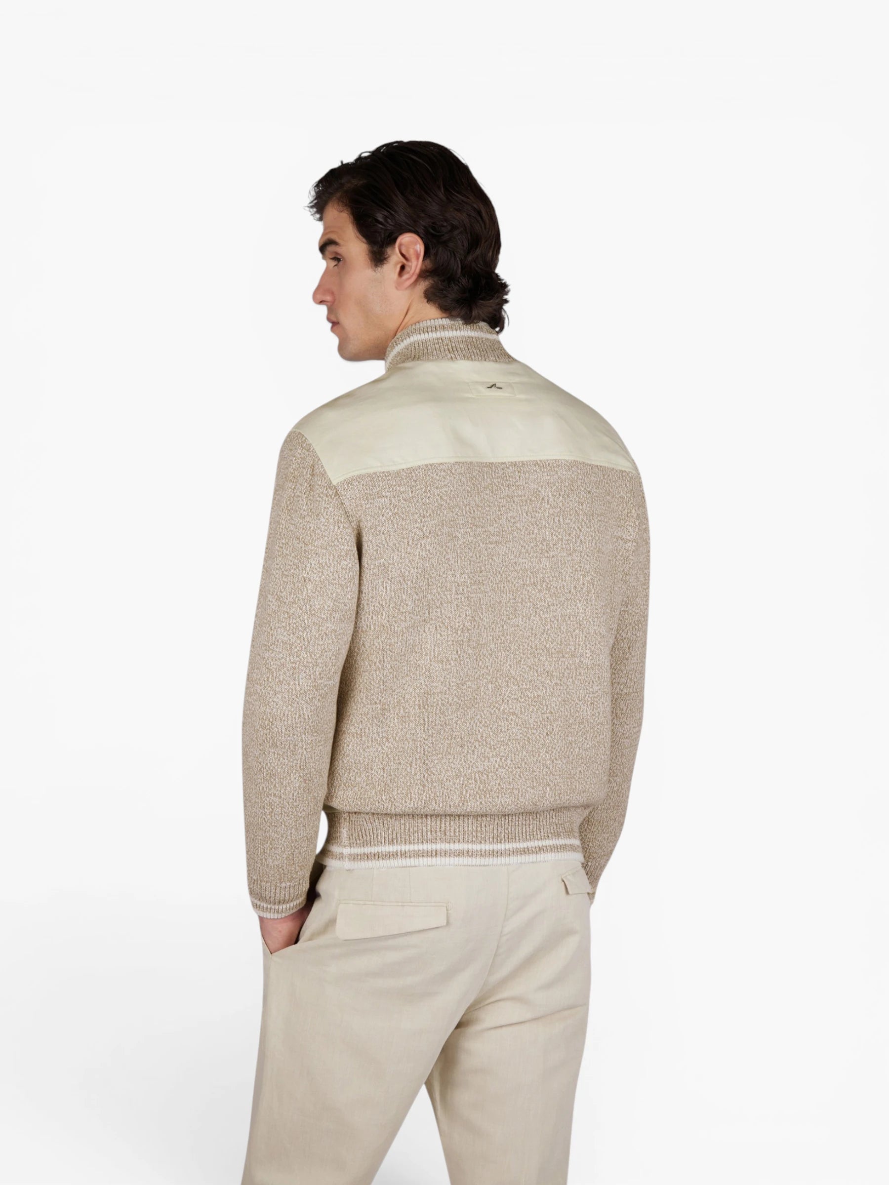 Cotton Knitted / Hybrid jacket - creme