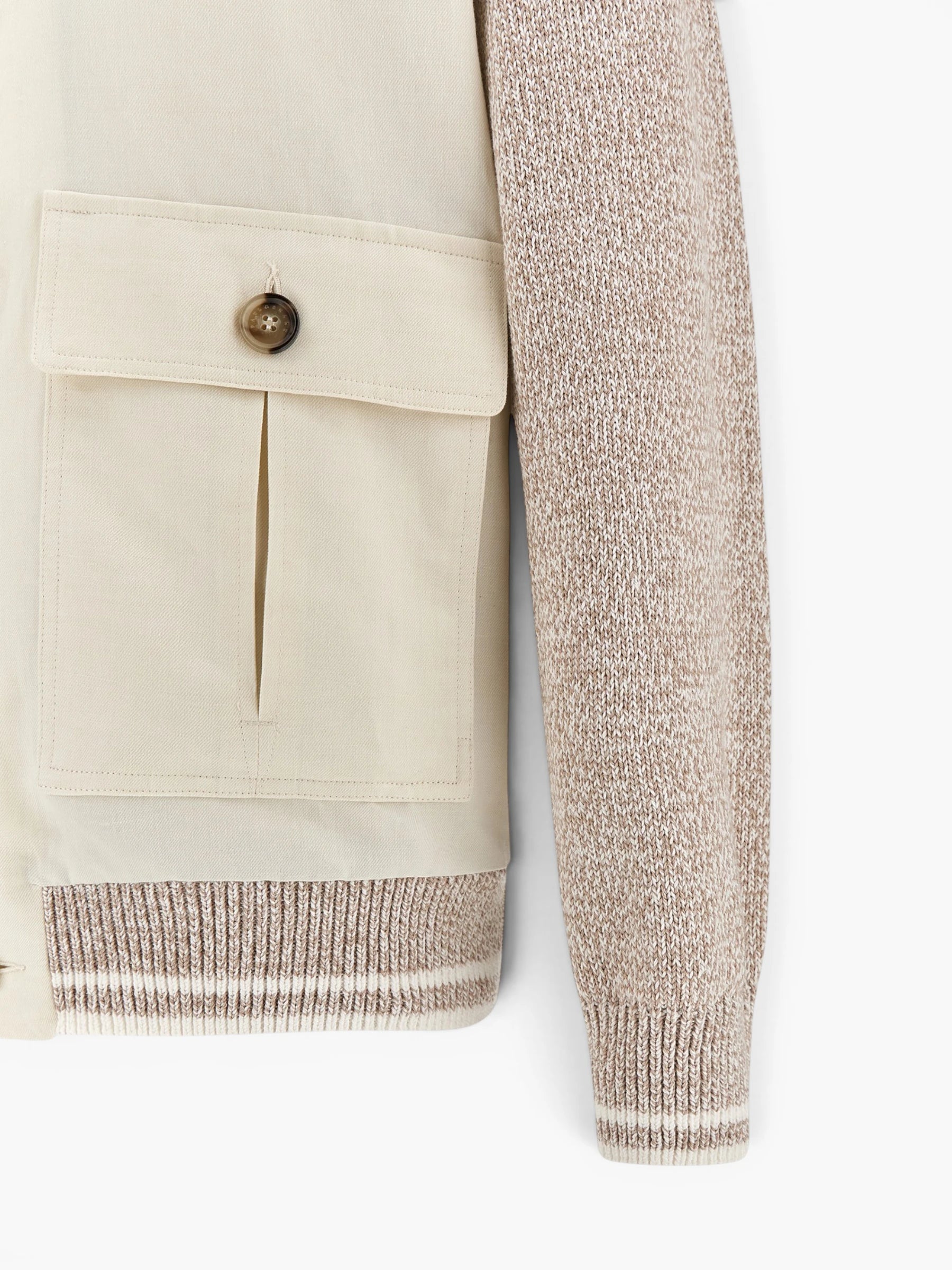 Cotton Knitted / Hybrid jacket - creme