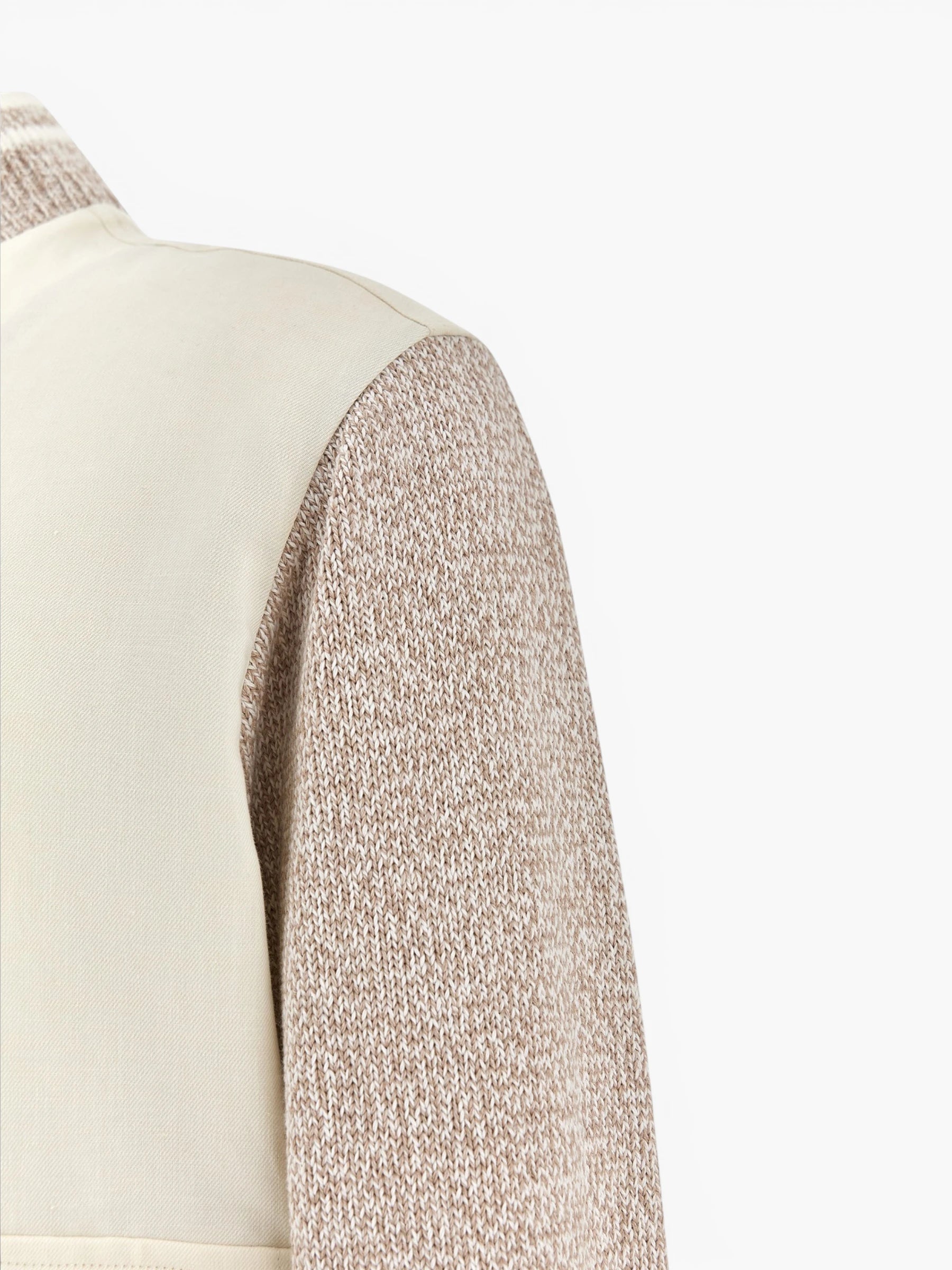 Cotton Knitted / Hybrid jacket - creme